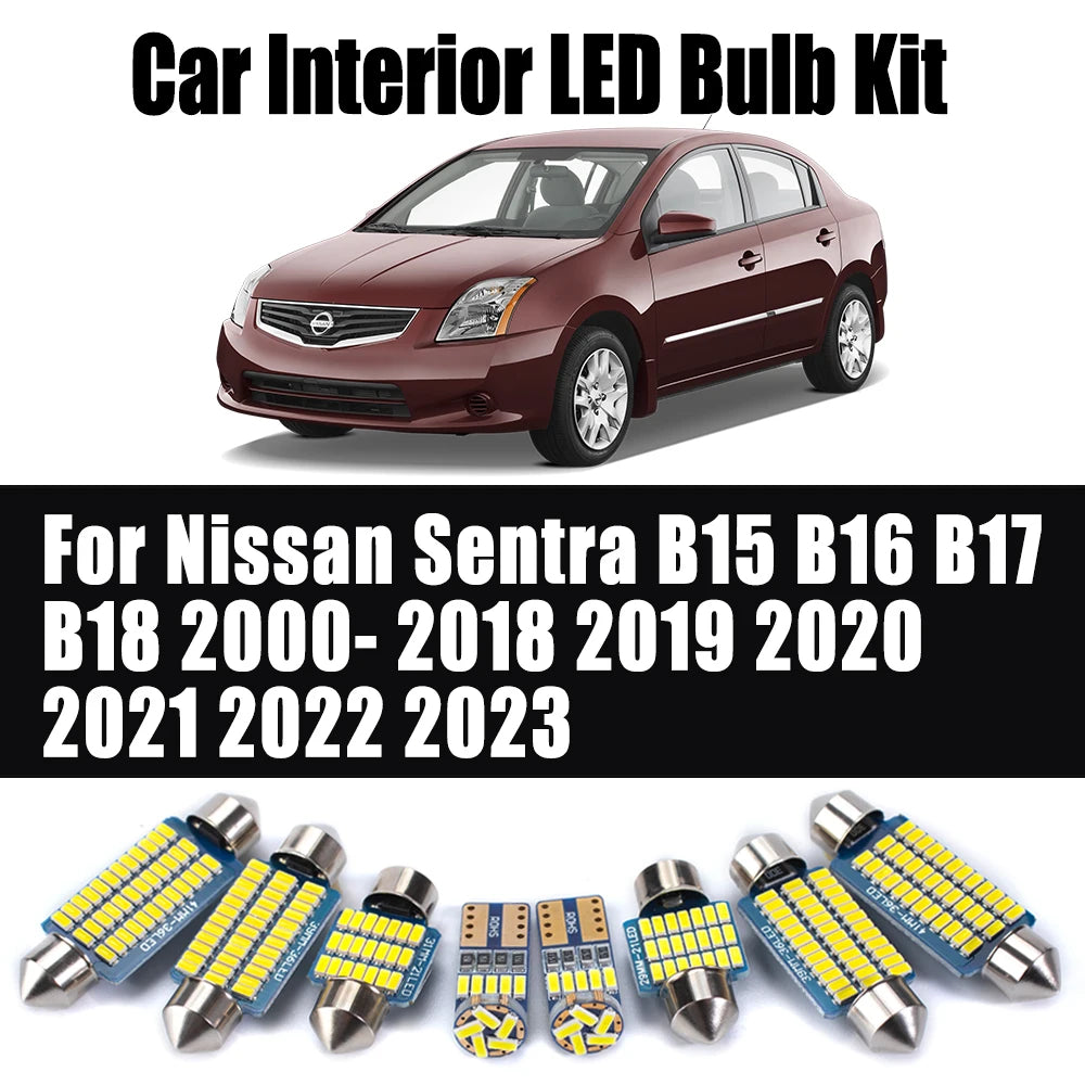 LED Interior Light Kit for Nissan Sentra B15 B16 B17 B18 2000- 2018 - Canbus Dome Map Door Trunk Bulbs | AUTOKITSHOP