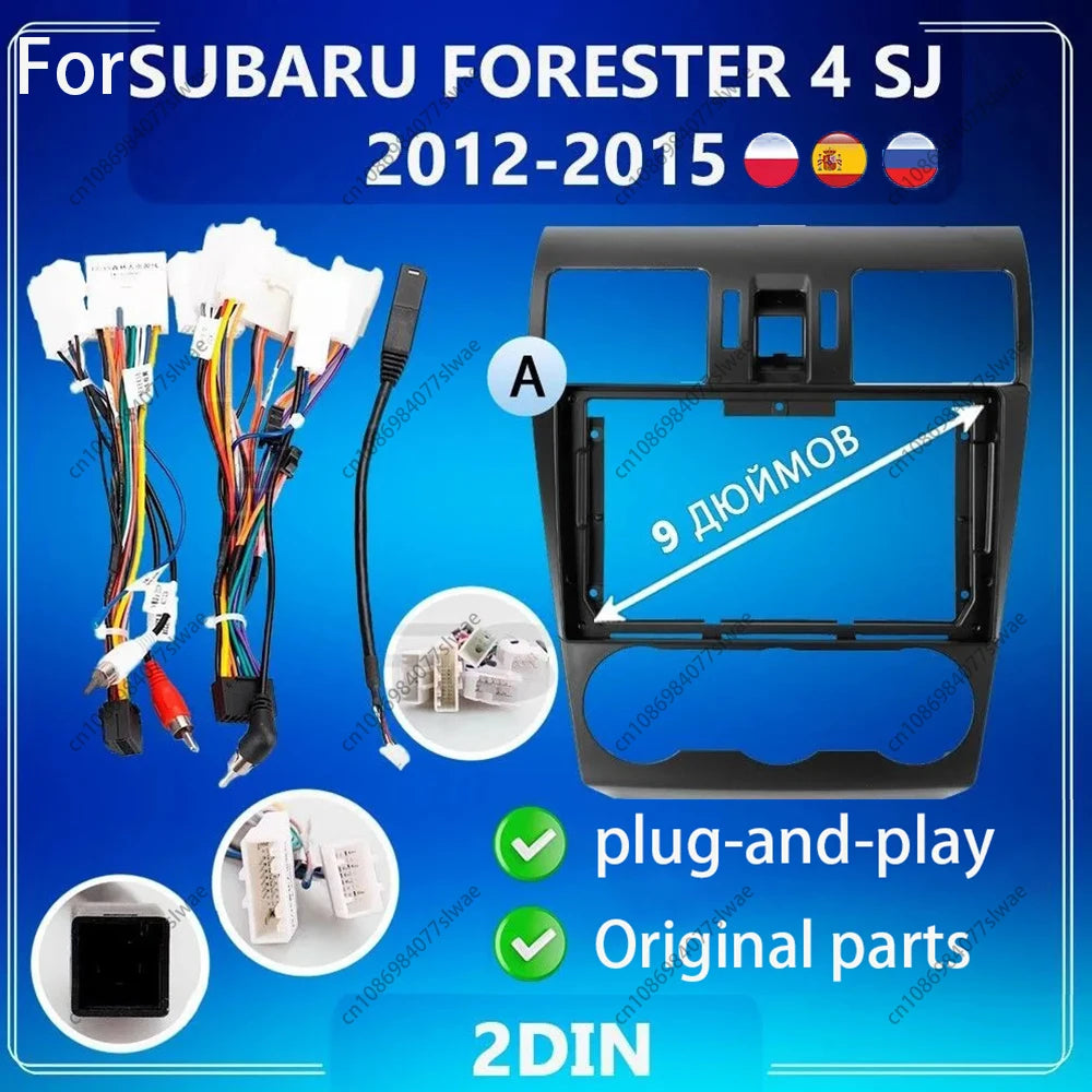 9 inch For SUBARU FORESTER 4 SJ 2012-2015 Car Radio Fascias Android MP5 Stereo Player 2Din