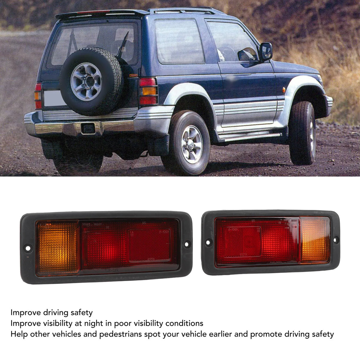 1 Pair Car Rear Bumper Fog Light Set MR124964 Tail Bumper Fog Lamp Replacement for Pajero Monter - Canbus LED Car Light
