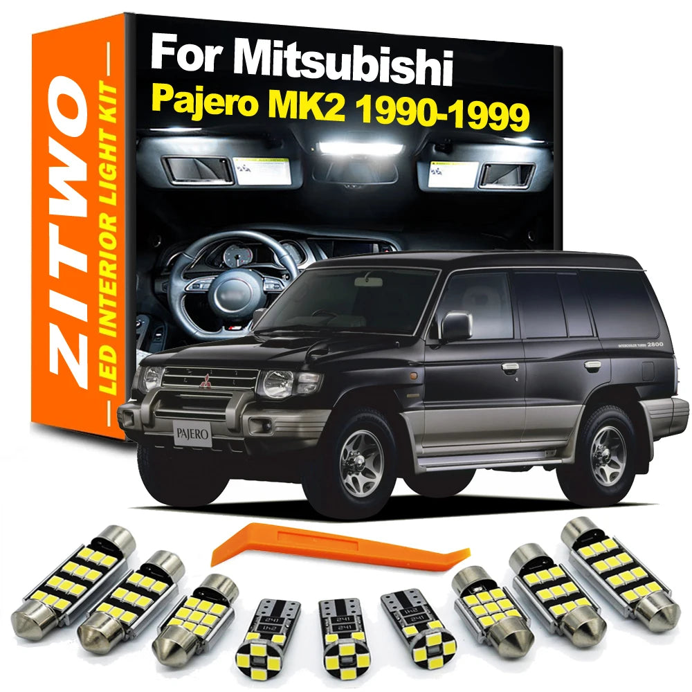 ZITWO 13Pcs LED Interior Map Reading Door Light Bulb Kit For Mitsubishi Pajero MK2 1990- 1993 1994 1995 1996 1997 1998 1999