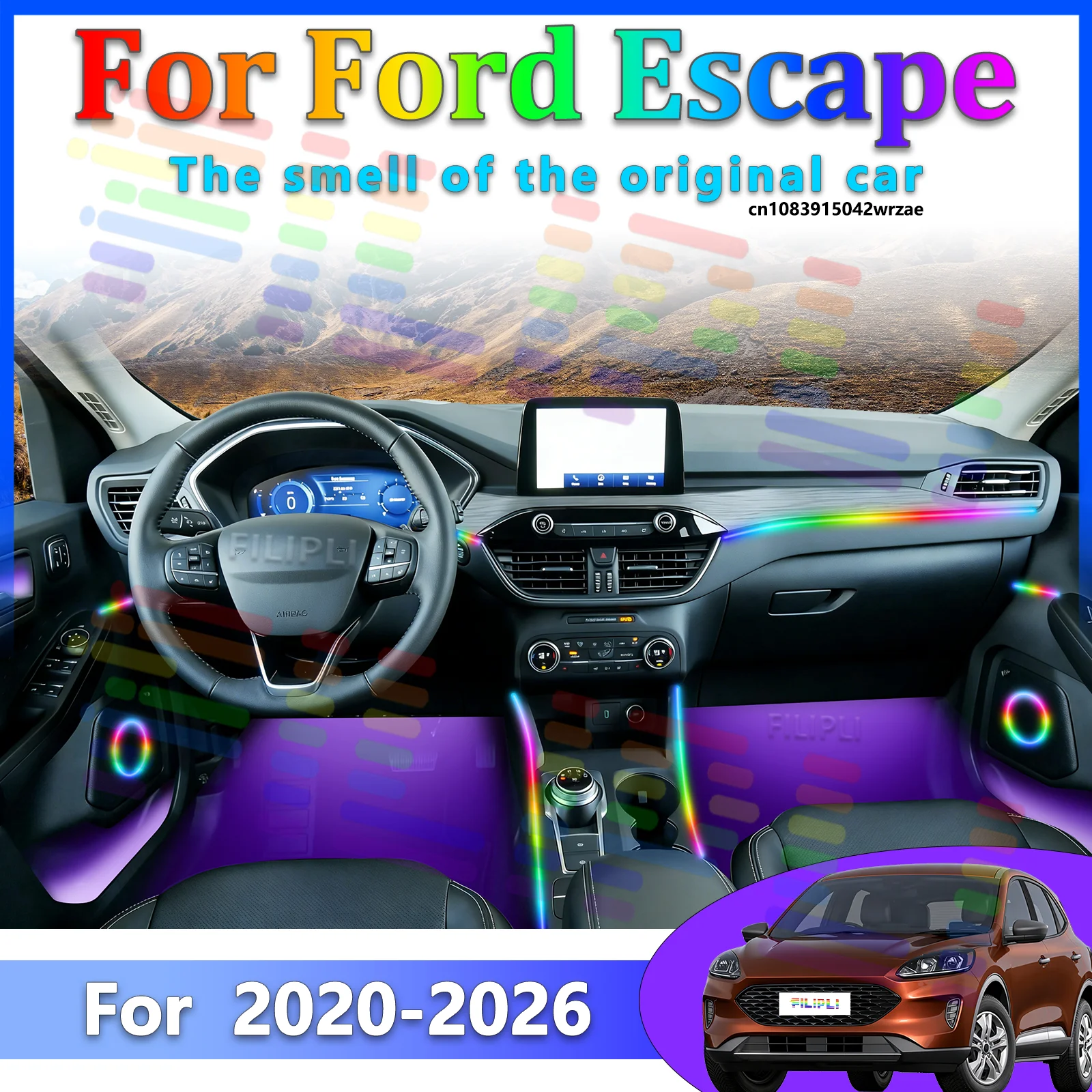 64 RGB - Neon Strip - for Ford 2020-2026 - App Control - Car Interior Lighting | AUTOKITSHOP
