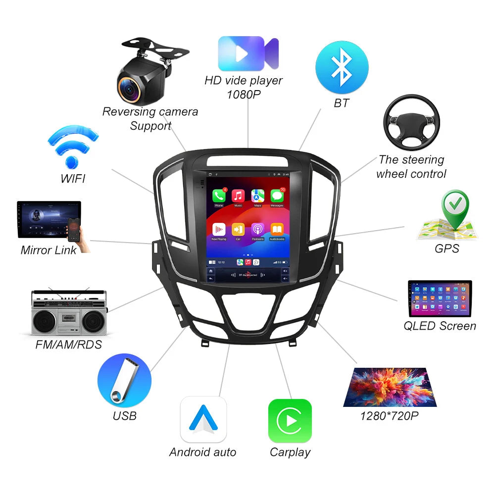 9.7 Inch Android 16 For Opel Insignia Buick Lacrosse Regal 2014-2018 Gps For Tesla Style W | AUTOKITSHOP