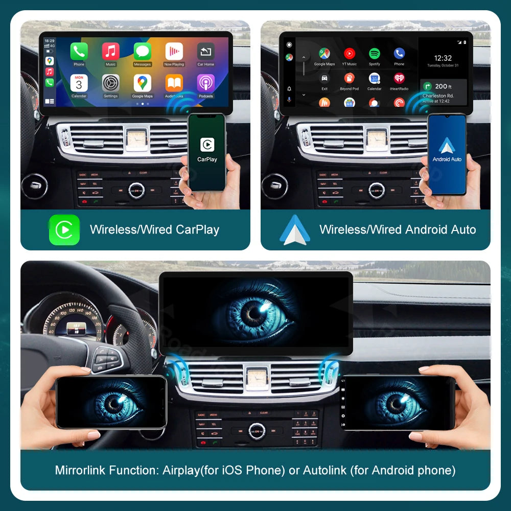 OV RoadTop 12.3 Ultra-thin Touch Screen Wireless CarPlay Multimedia Display for Mercedes-B