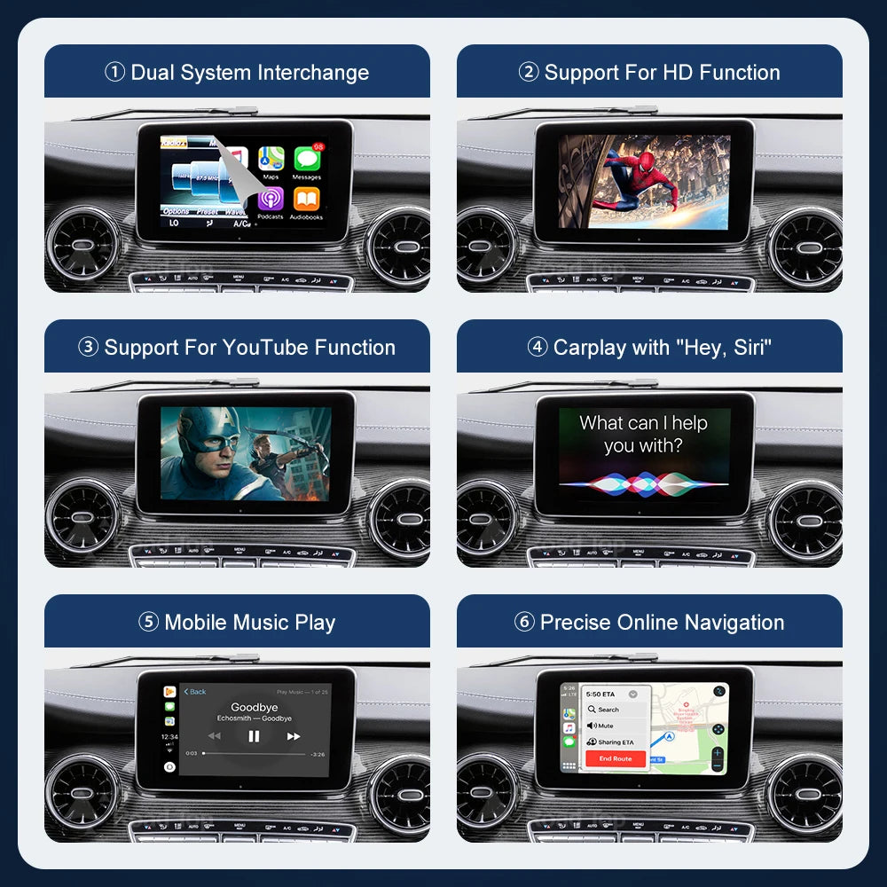 Wireless CarPlay for Mercedes Benz V-Class W447 2014-2018 Vito Viano NTG5.0 with Android A | AUTOKITSHOP