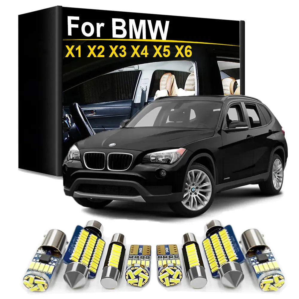 LED Interior Light Kit for BMW X1 E84 F48 X2 F39 X3 E83 F25 X4 F26 X5 E53 E70 X6 E71 Canbus No Error Dome Map Trunk L...