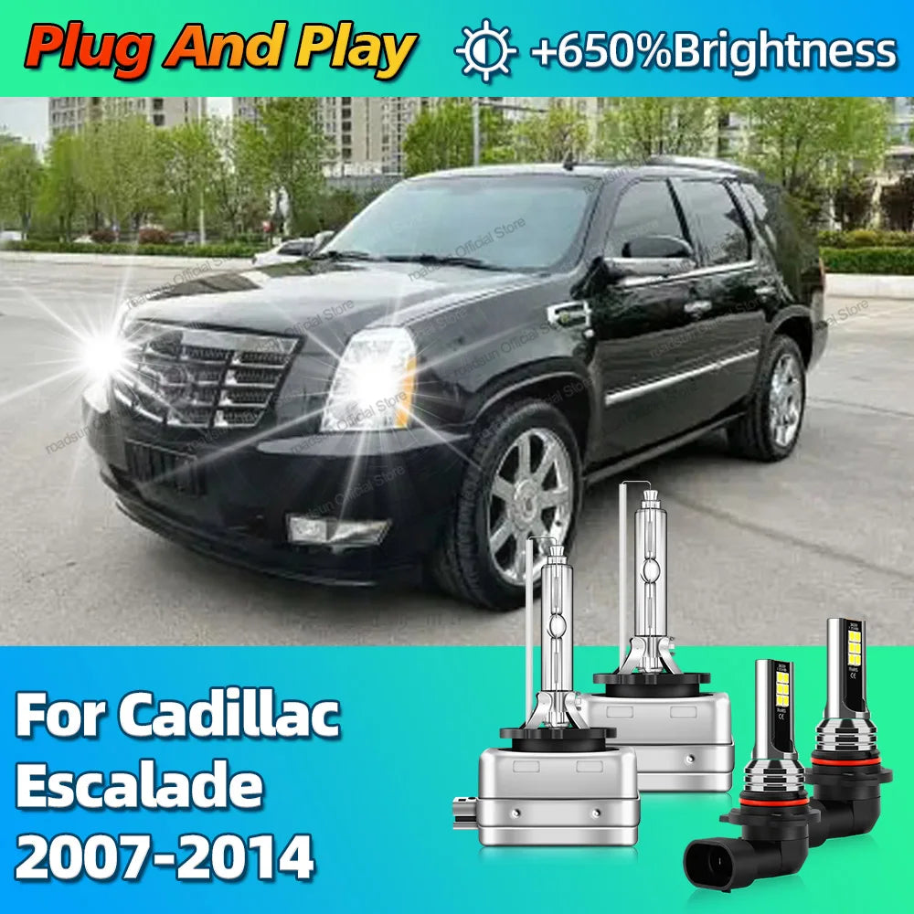 2/4Pcs Xenon Lamp D1S HID Headlight 6000K Auto Light 9145 Fog Lamp Bulb For Cadillac Escal