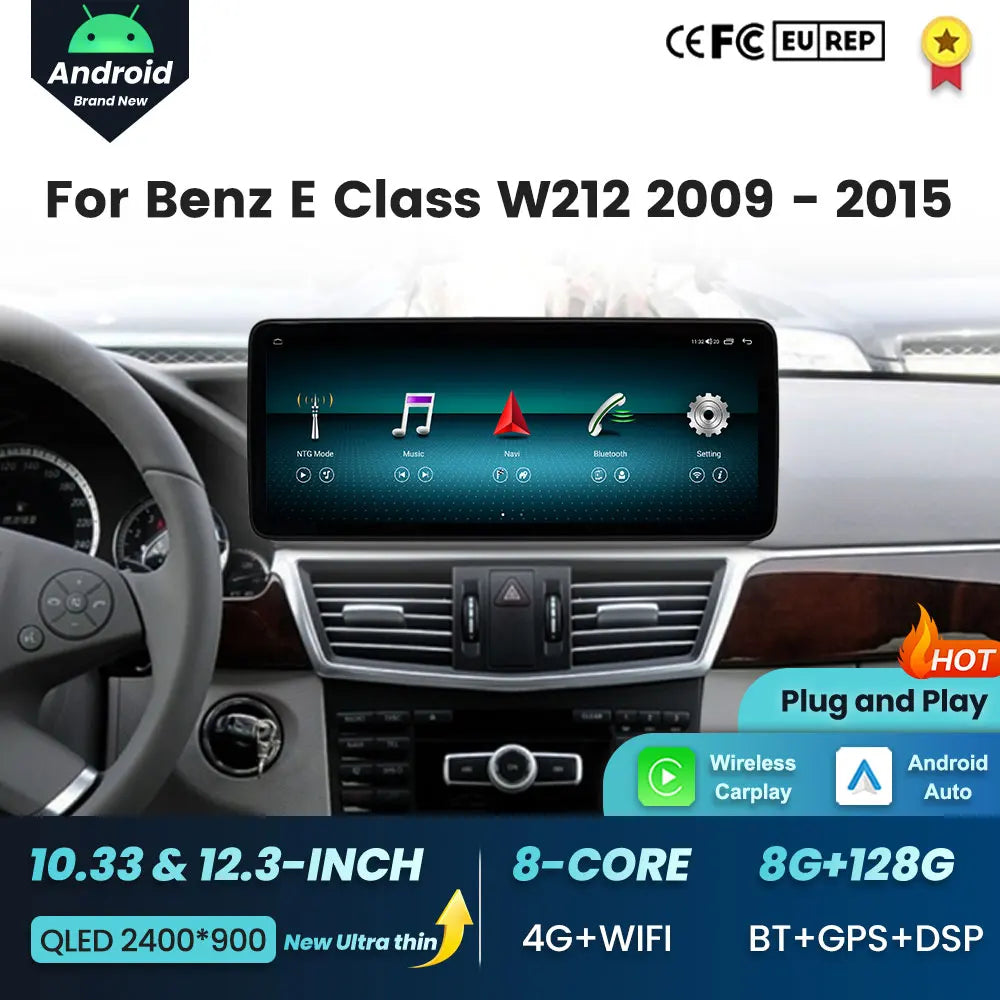 Wireless Carplay For Benz E Class W212 2009 - 2015 Android System BT Wifi GPS Navigation Q | AUTOKITSHOP