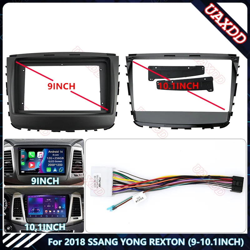 For 2018 SSANG YONG REXTON 9INCH 10.1INCH DVD Radio Android Stereo Harness Screens Accesso