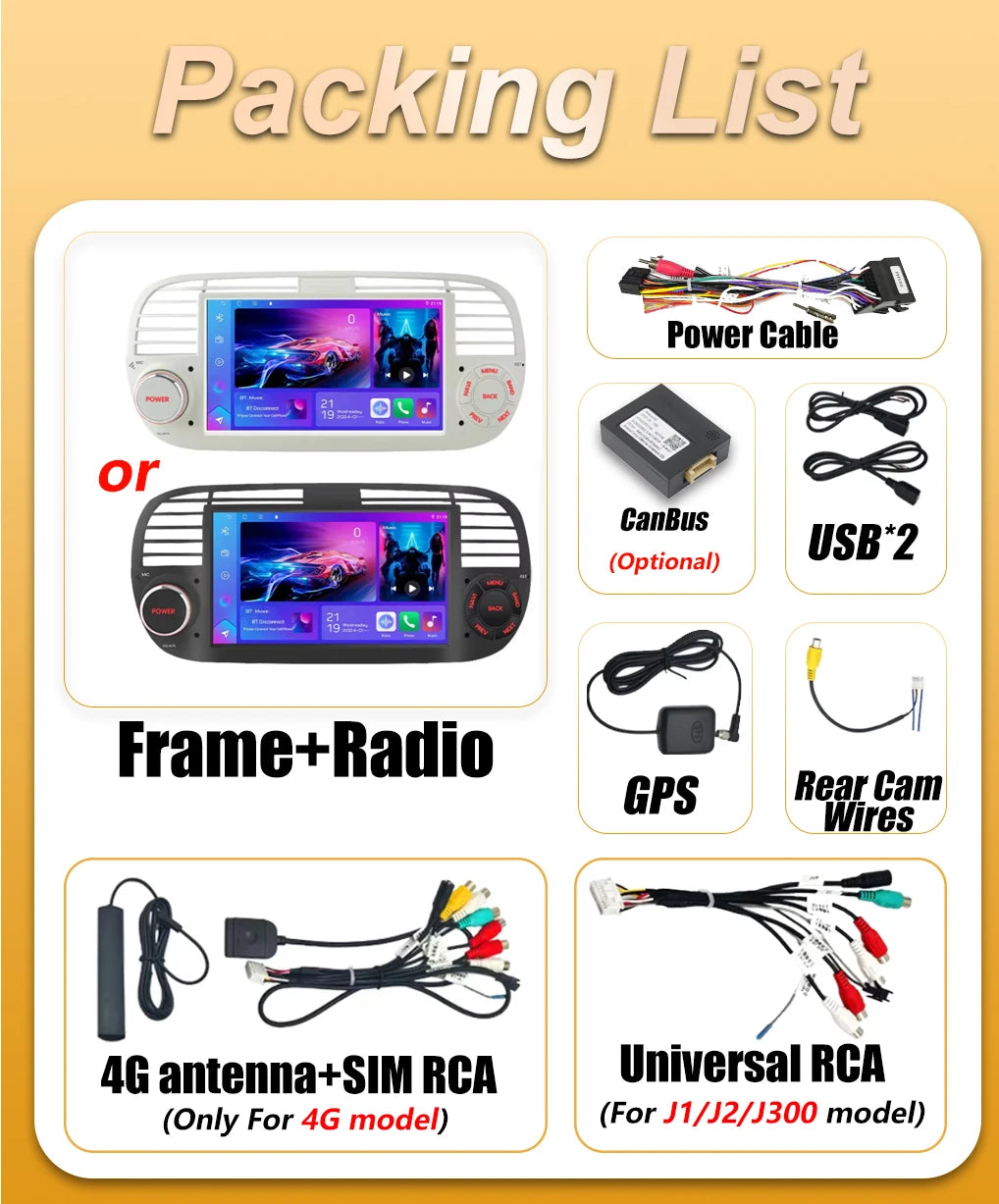 Android 16 Auto Car Radio Carplay For FIAT 500 2007-2015 Multimedia Player Touch Screen Bl | AUTOKITSHOP