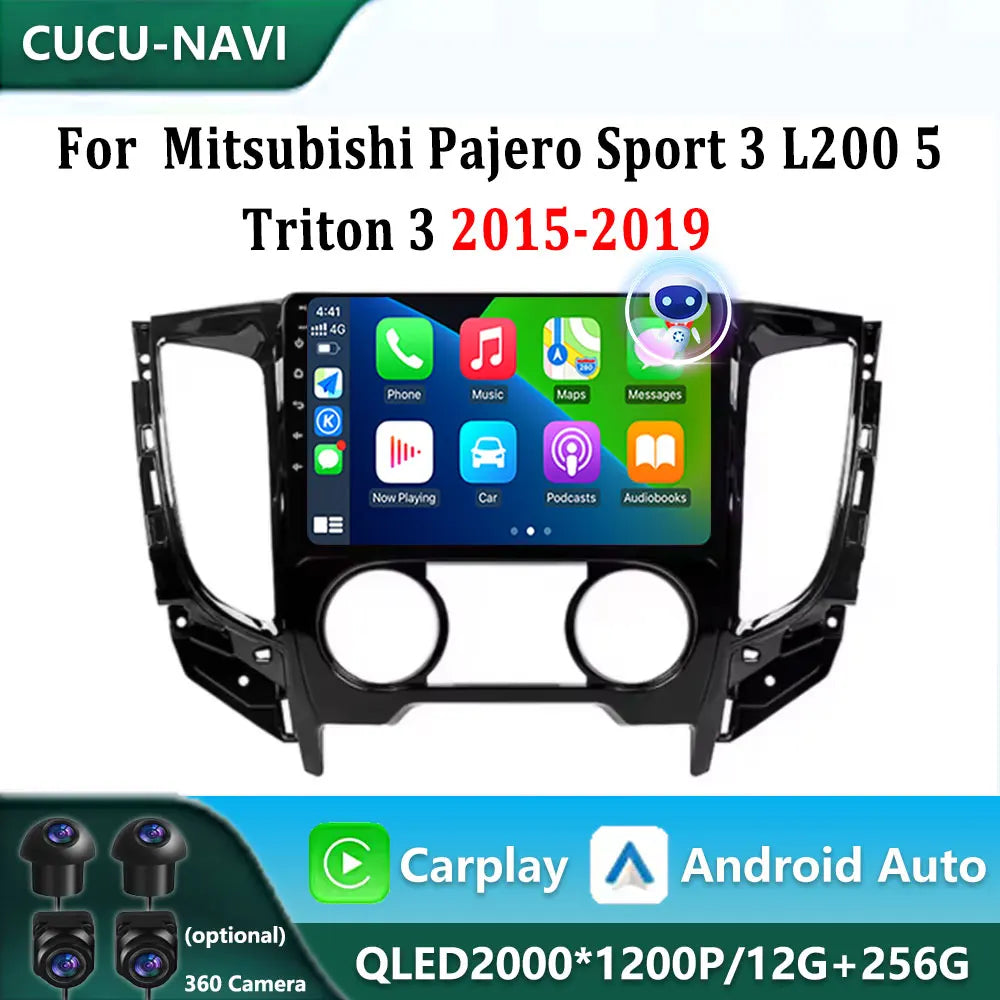 Android 16 Car Radio For Mitsubishi Pajero Sport 3 L200 5 Triton 3 2015-2019 Car BT 4G WIF | AUTOKITSHOP