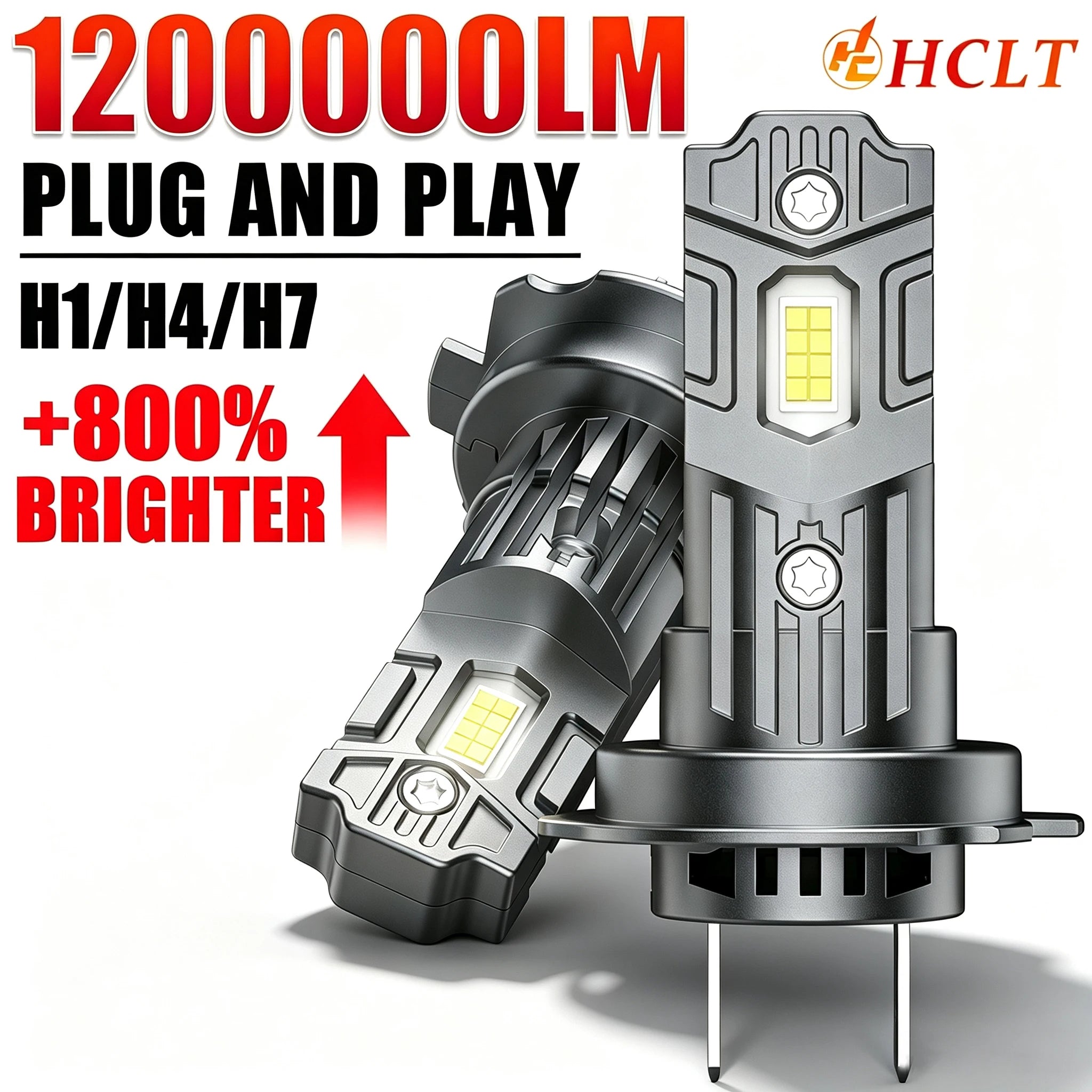 H7 H4 H1 Led Headlight 1200000LM Spotlights CSP Chip Automobile Lamp 6000K Diode Fog Bulb