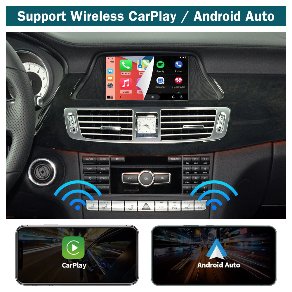 Wireless CarPlay AI Box for Mercedes Benz SLK CLS C218 W218 NTG 4.5, With Android Auto Mir