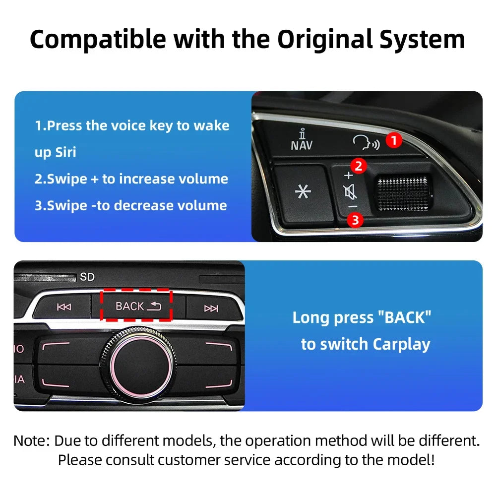 OEM Screen Upgrade Decoder Box for Audi A1 Q3 2012-2018 6.5"/7" Screen, MMI 3G with CarPla