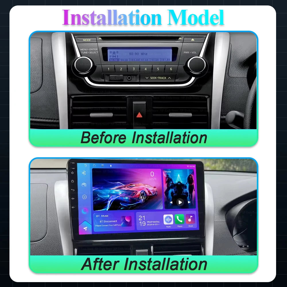 Car Radio Player For Toyota Vios Yaris 2013 2014 2015 2016 Android 16 Multimedia Video Pla | AUTOKITSHOP
