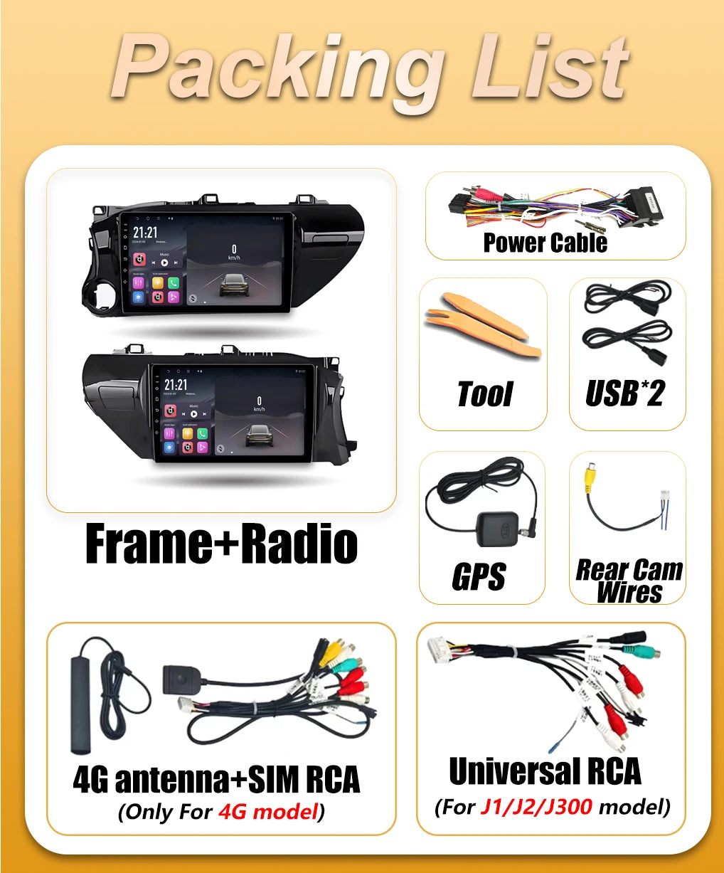 Android 16 Car Radio For Toyota HILUX REVO VIGO IMV 2016 2017 2018 2019 2020 Carplay Autor | AUTOKITSHOP