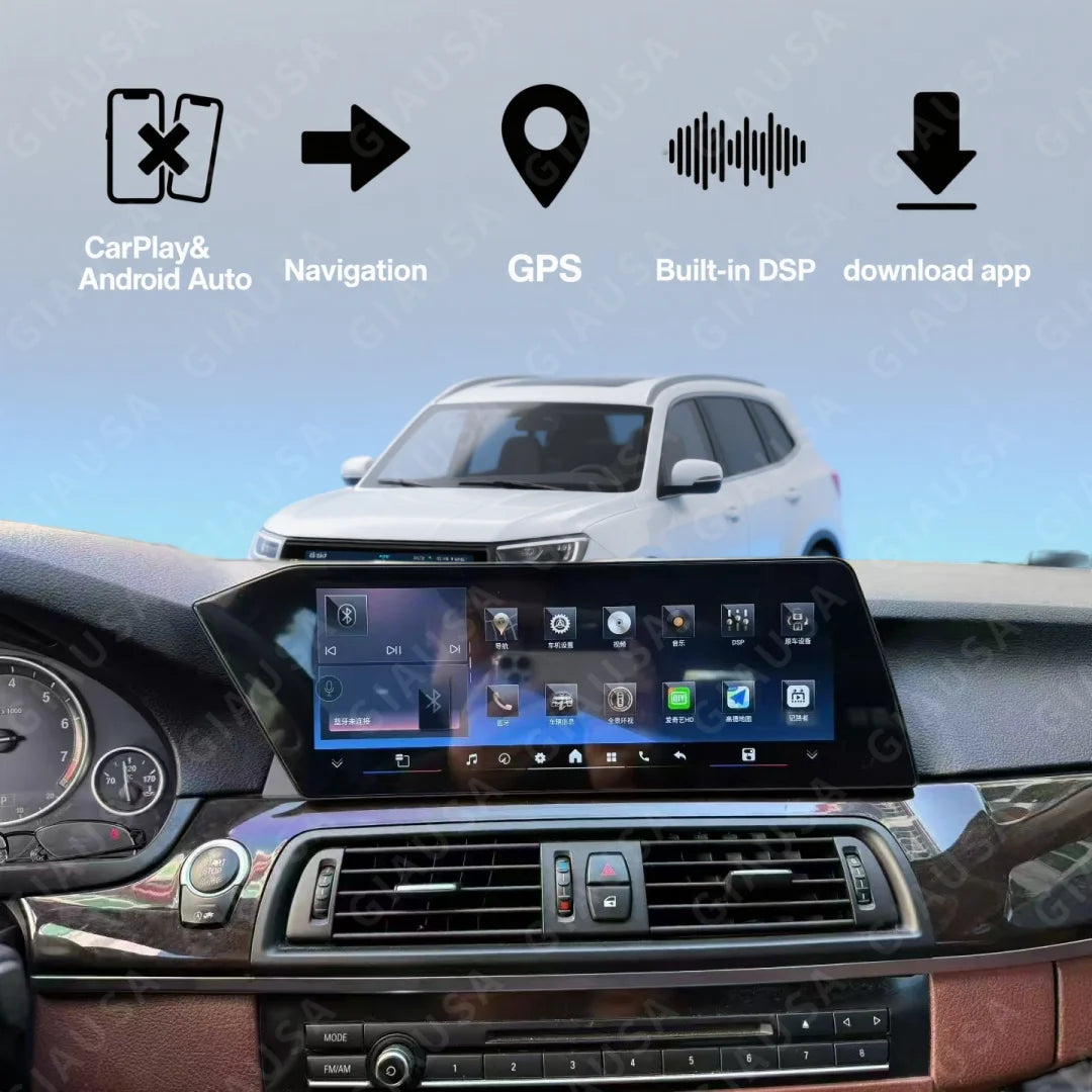 12.3 inch Screen For BMW 5 Series/GT F10 F11 F18 F07 2011-2017 NBT/CIC CarPlay Android Mul