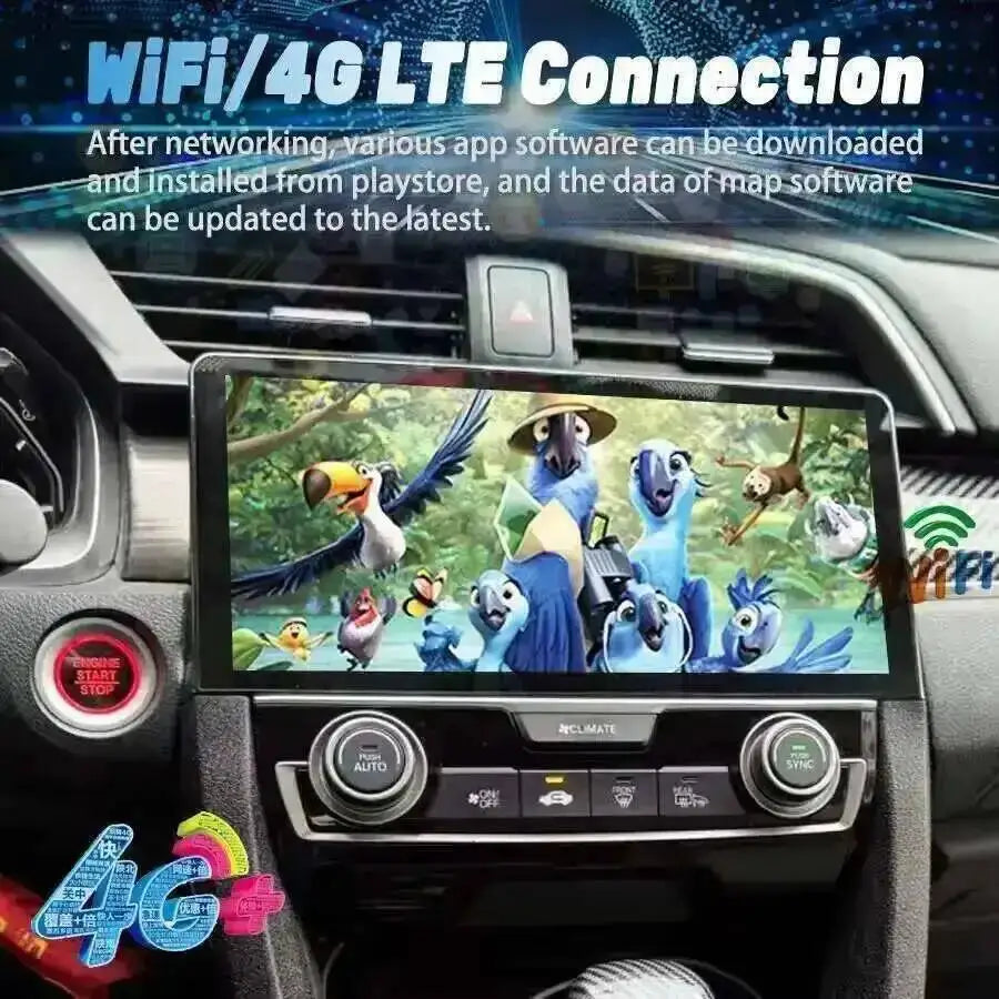 CarPlay Autoradio 10.33" Android Screen For Honda Civic 2016 2017 2018 2019 2020 2021 Car