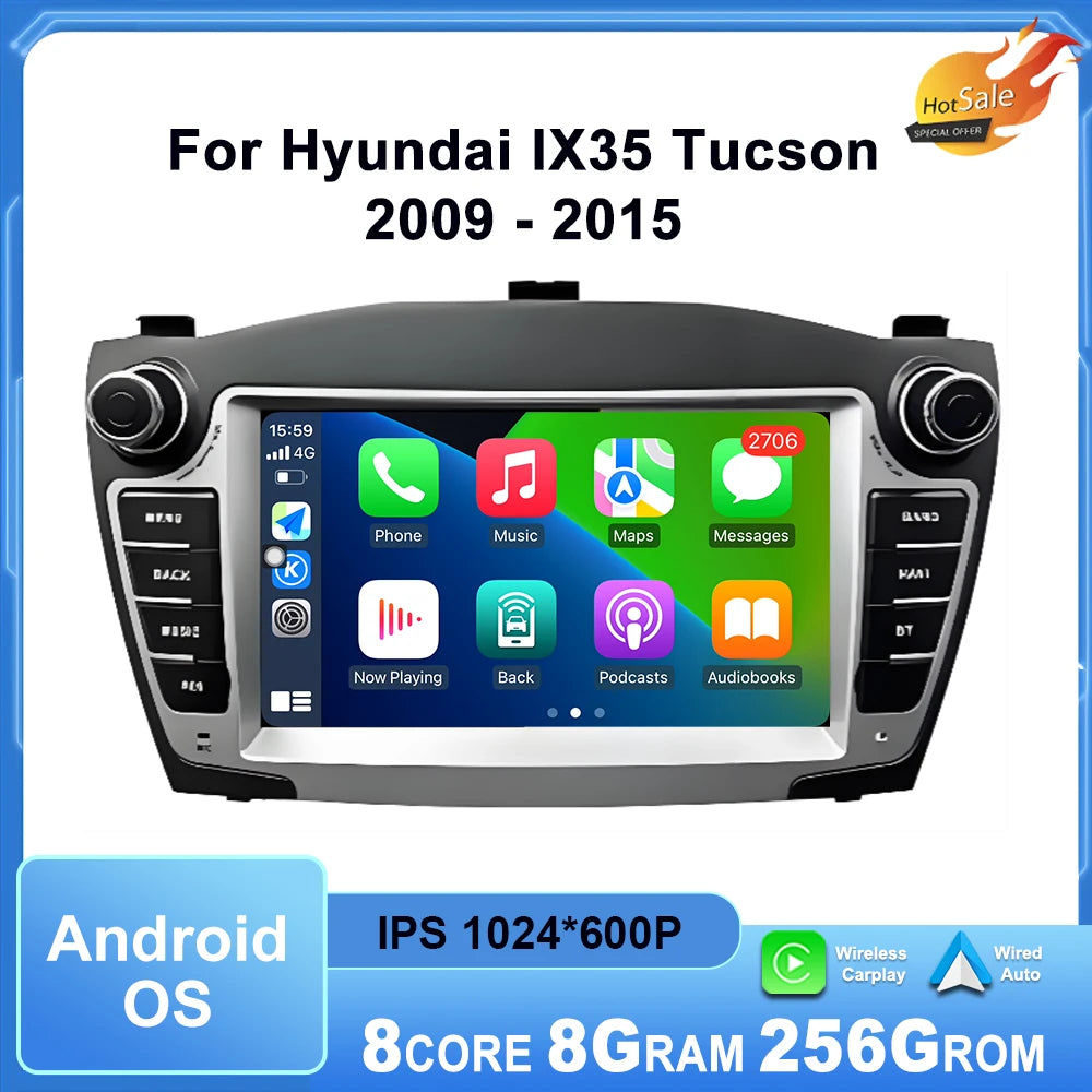 7 inch Android OS Car Multimedia Player for Hyundai IX35 Tucson 2009 - 2015 Wireless Carpl