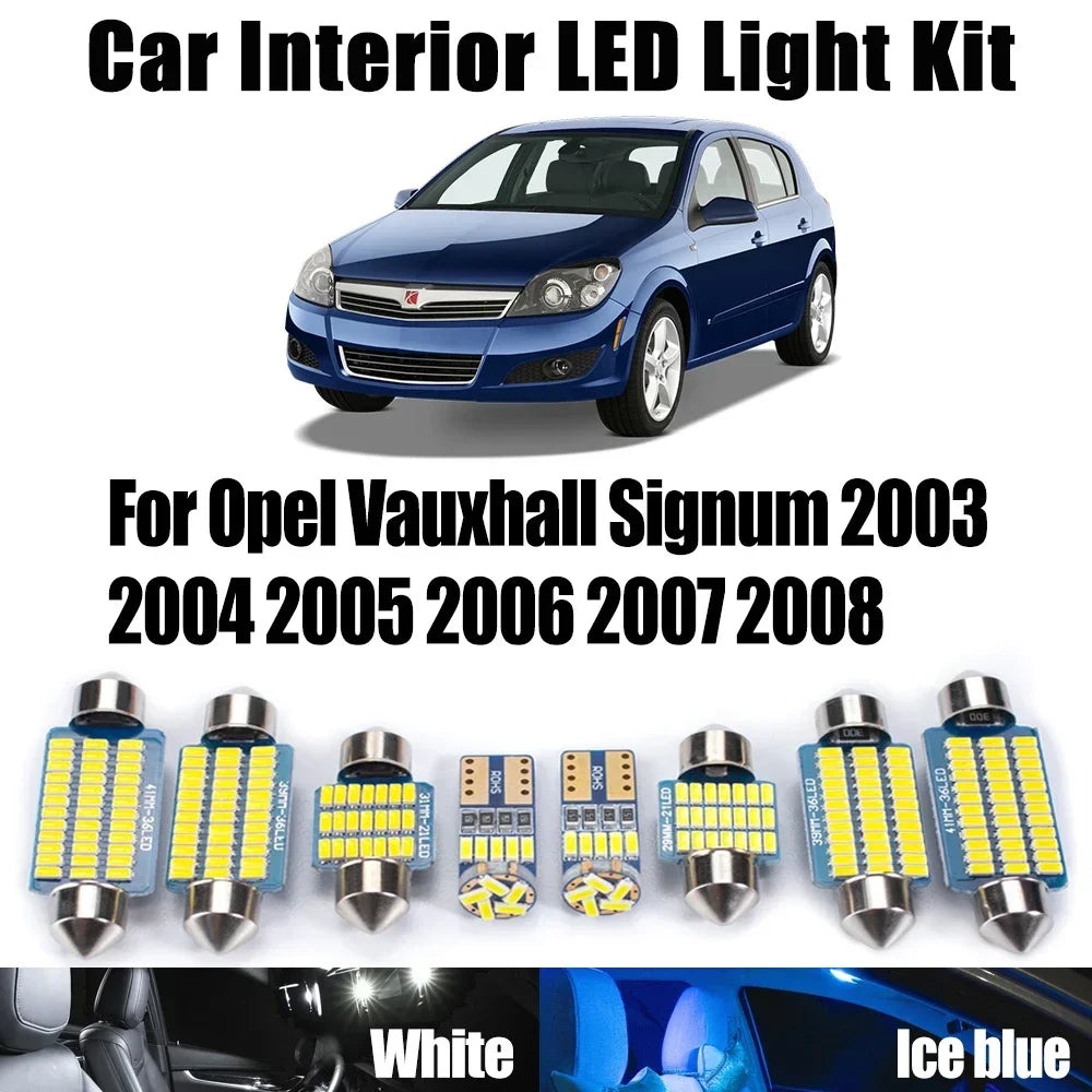 13-Piece LED Interior Light Kit for Opel Vauxhall Signum 2003- 2005 - Canbus Dome Map Door Trunk Bulbs | AUTOKITSHOP