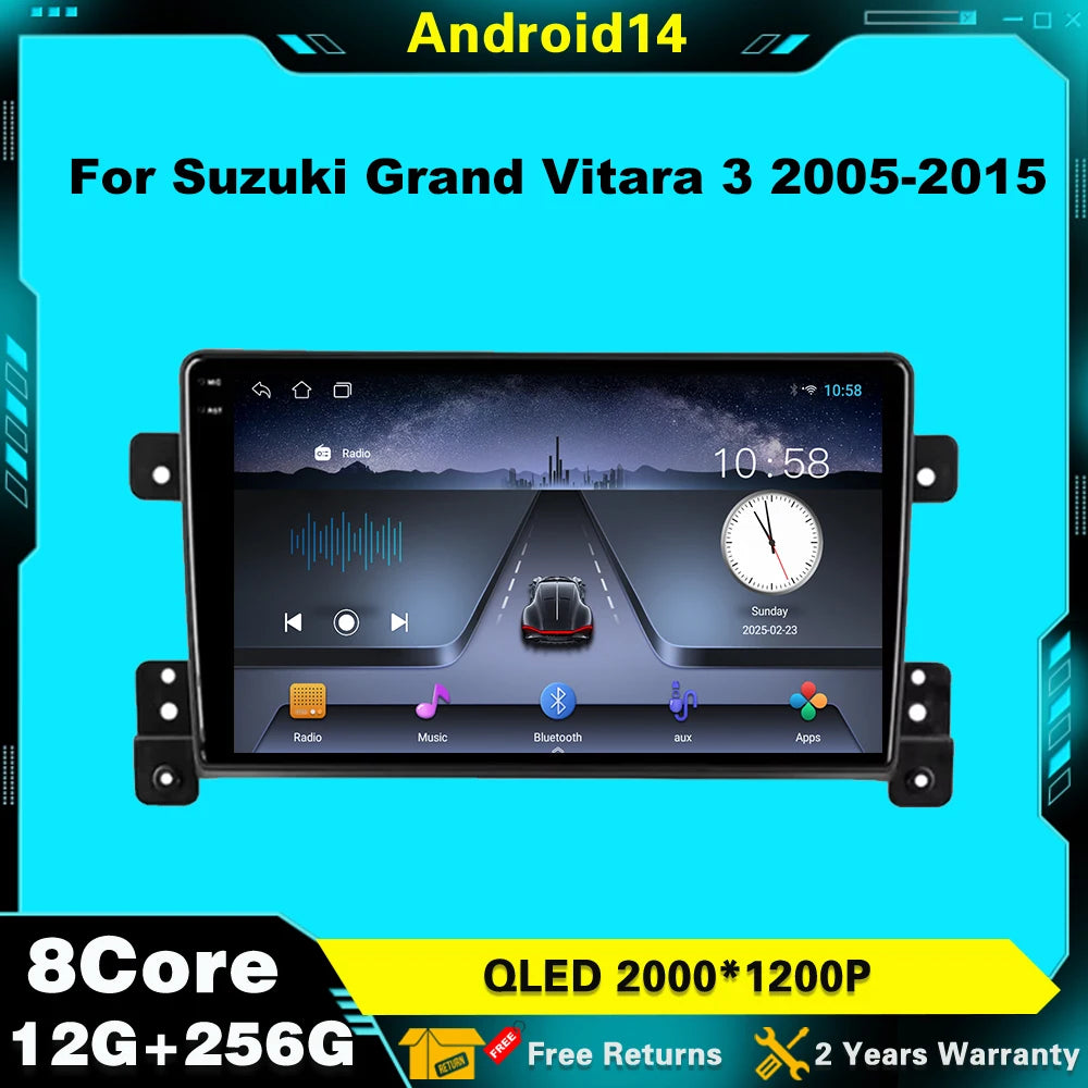 For Suzuki Grand Vitara 3 2005-2015 Multimedia Player GPS wifi Navigation Stereo Head Unit
