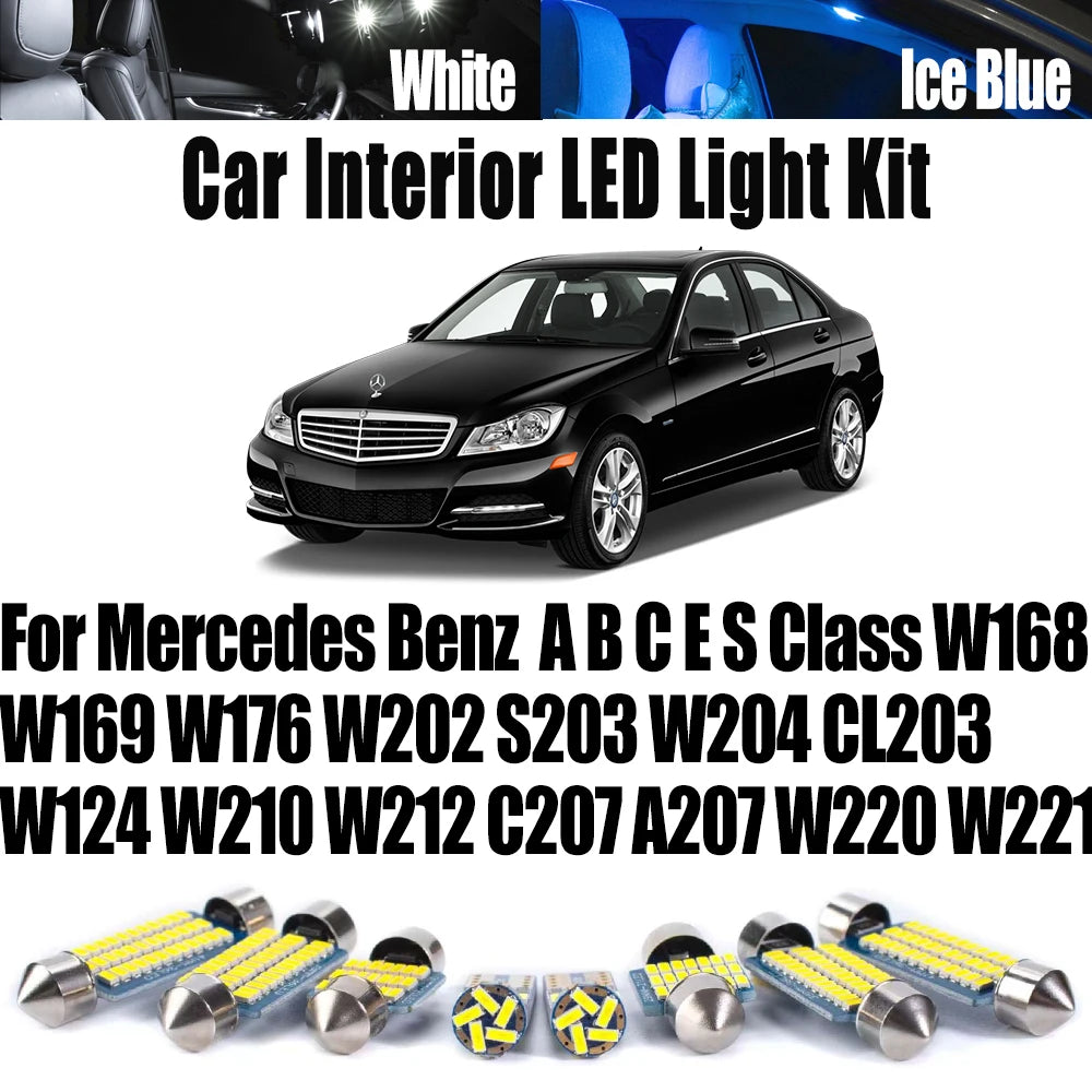 LED Interior Light Kit for Mercedes Benz W168 W169 W176 W202 S203 W204 CL203 W124 W210 W212 C207 A207 W220 W221 Canbu...