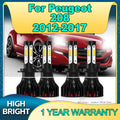 2/4Pcs Car Headlight H7 6000K Auto Bulbs 25000LM Bright 4Side Chip LED Lamp For Peugeot 20