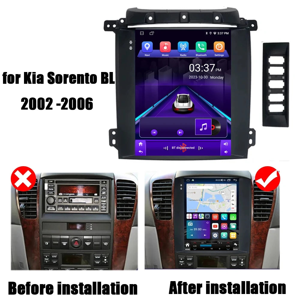 Android 16 Auto Carplay For Kia Sorento BL 2002 2003 2004 2005 2006 Car Radio Multimedia V