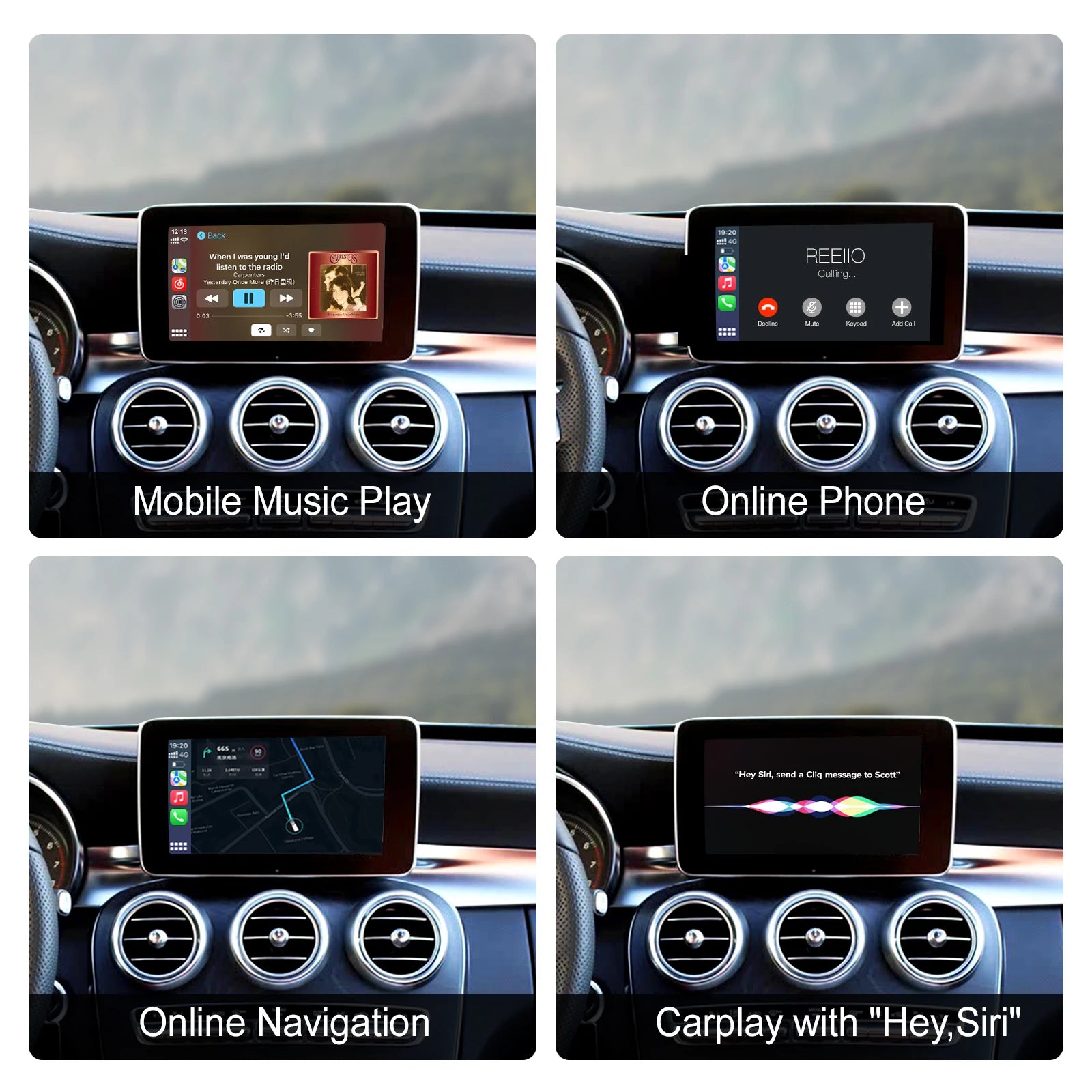Wireless CarPlay Android Auto for Mercedes Benz A B C E Class GLA CLA CLE W205 W176 C117 W