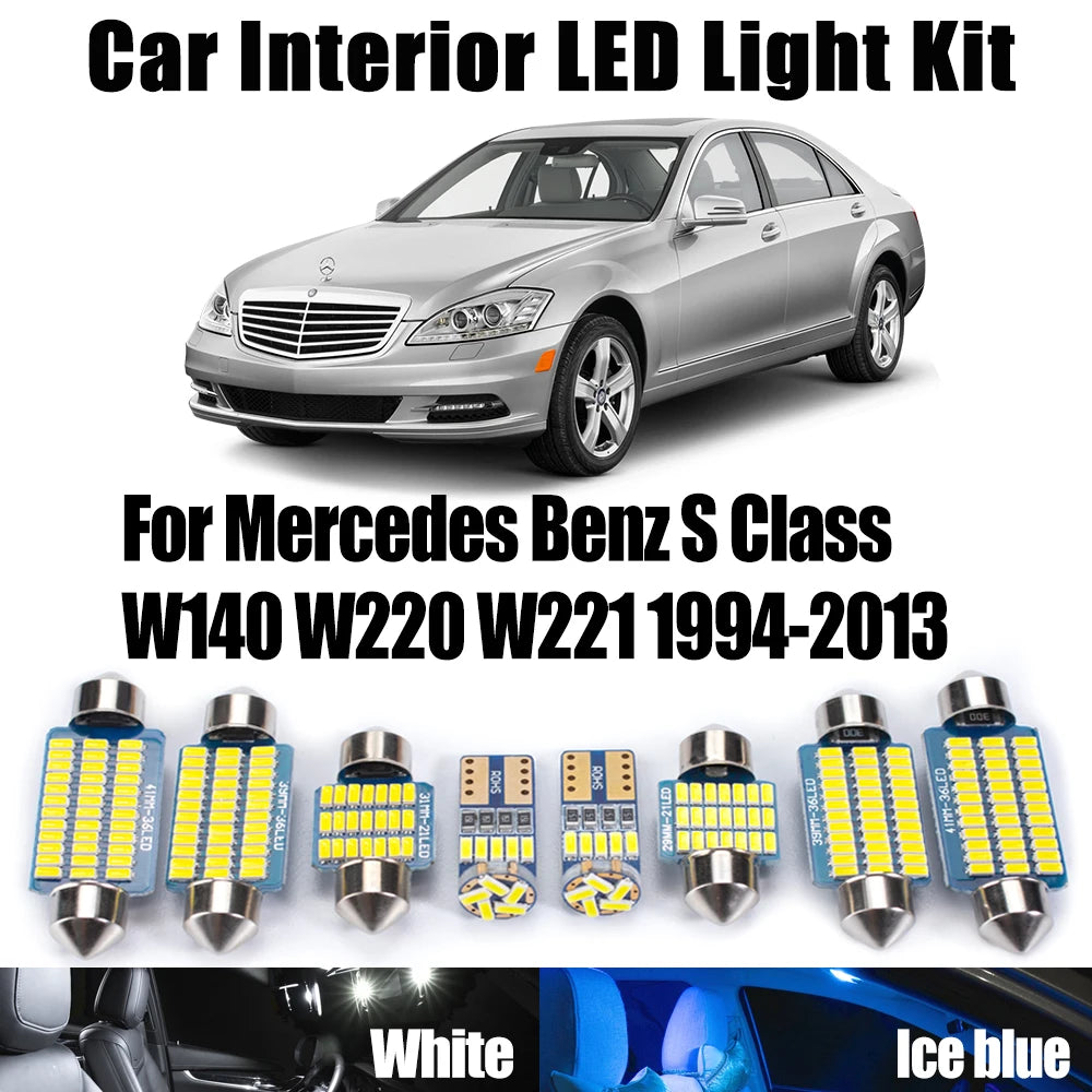 LED Interior Light Kit for Mercedes Benz S Class W140 W220 W221 1994-2013 - Canbus Dome Map Door Trunk Bulbs | AUTOKI...