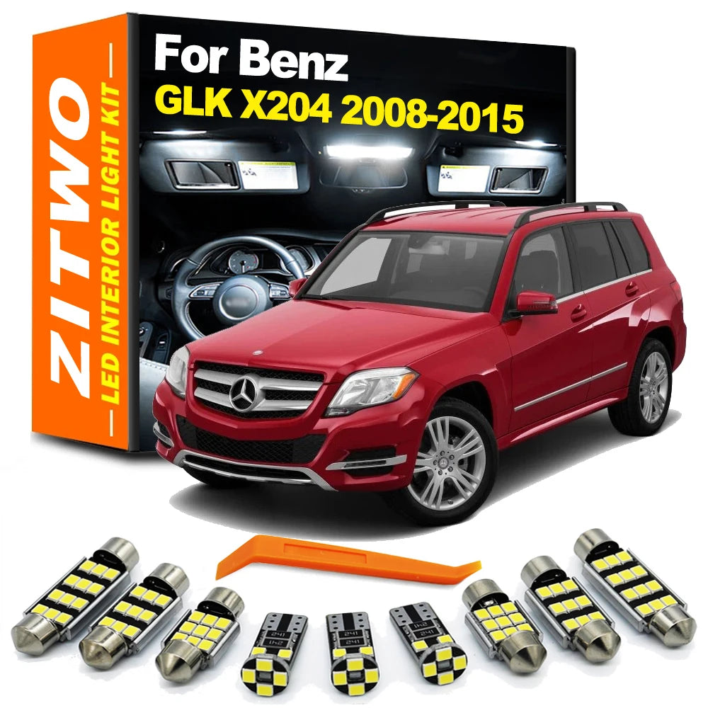 17Pcs LED Interior Map Reading Door Foot Trunk Light Kit For Mercedes Benz GLK X204 GLK300 GLK350 2008- 2011 2012 2013 2014 2015