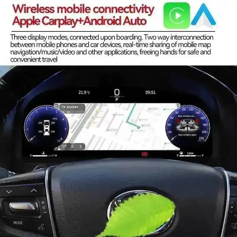 12.3inch Cockpit Dashboard Fuel Digital LCD Cluster Instrument Panel Carplay For TOYOTA Al | AUTOKITSHOP