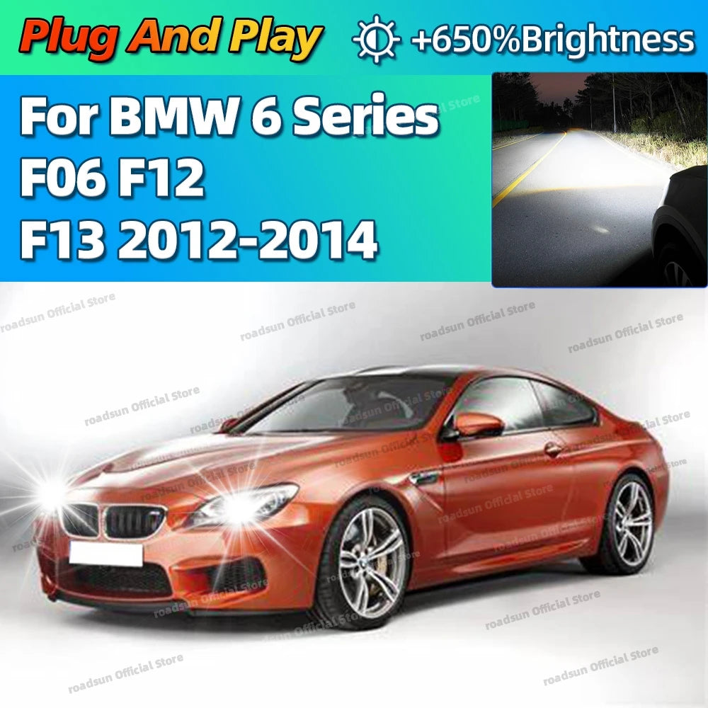 6000K LED Headlights HID D1S Upgrade Turbo Car Lamp Plug&Play For BMW 6 Series F06 F12 F13