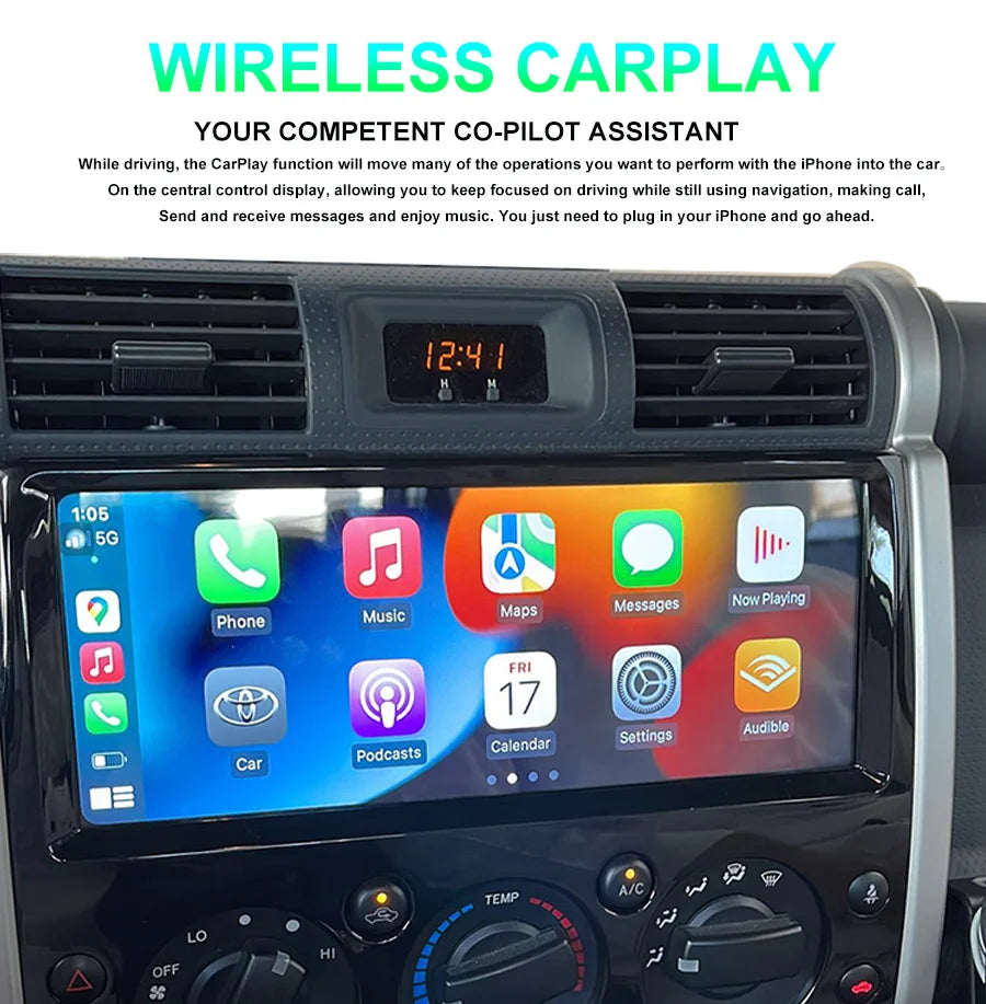 12.3inch Android 14 Screen For Toyota FJ Cruiser 2006-2019 Carplay GPS Car Radio Multimedi