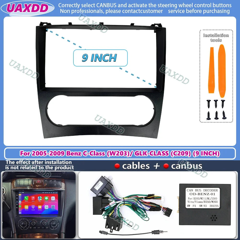 For 2005-2009 BENZ C W203 CLASS C209 GLK-CLASS 9inch 2 Din Car stereo radio Android player