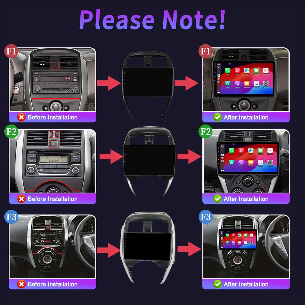 Android 14 For Nissan Versa Sunny Almera Latio 2014-2020 Car Radio Multimedia Navigation B