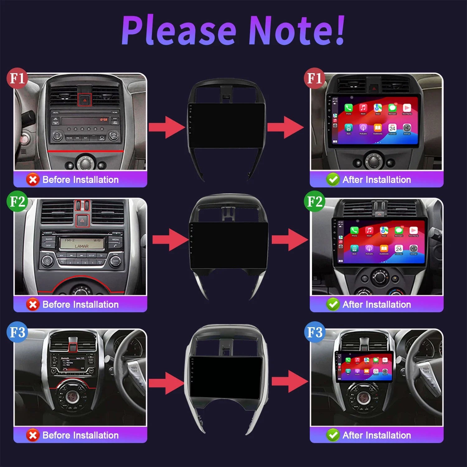 Android 14 For Nissan Versa Sunny Almera Latio 2014-2020 Car Radio Multimedia Navigation B
