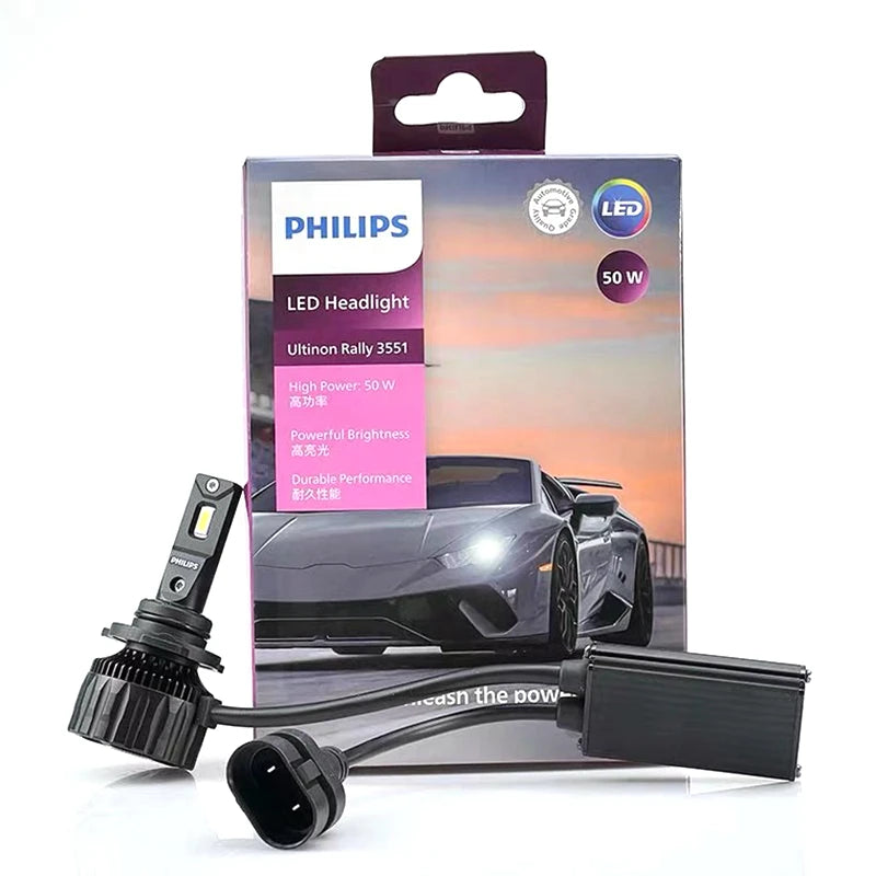 Philips HIR2 9012 Ultinon Rally 3551 Max Power 50W 4500LM Car Headlight 6500K White Max Lu