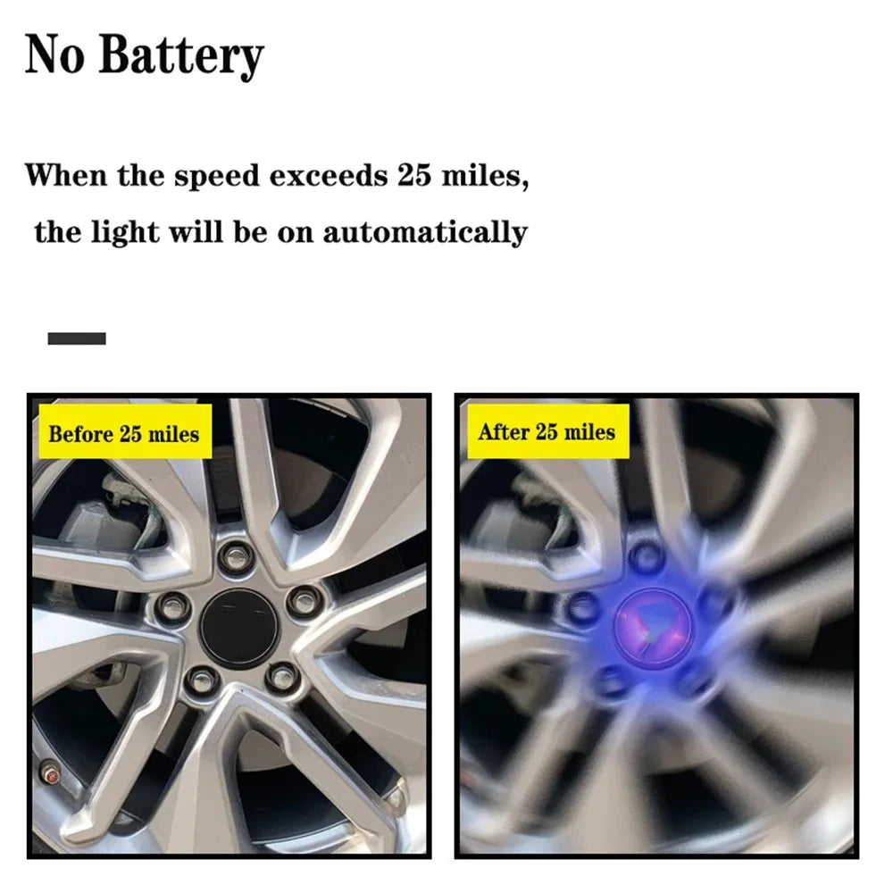 Customized Logo LED Wheel Hub Lamp For Car Luminous Center Wheel Hub Cover Special Purpose