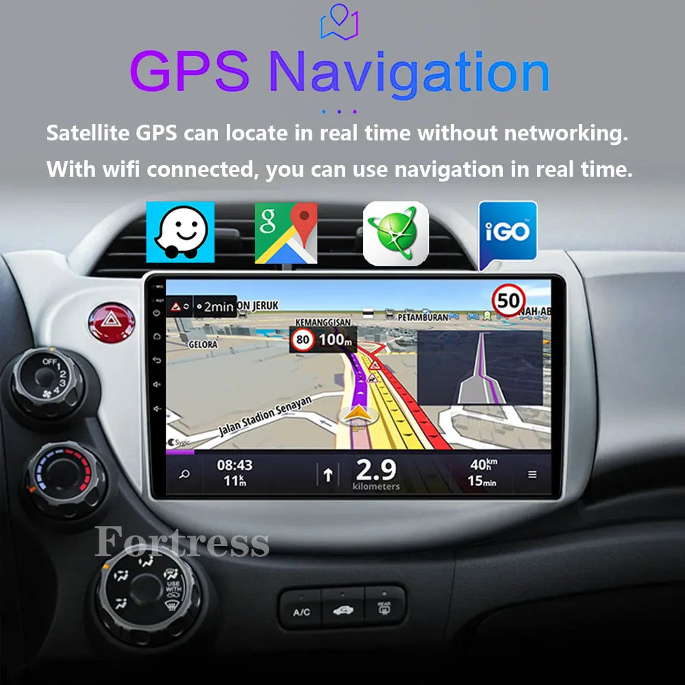 Android 16 Car Stereo Radio For Honda Fit Jazz 2008 - 2013 2din Carplay Multimidia Video P