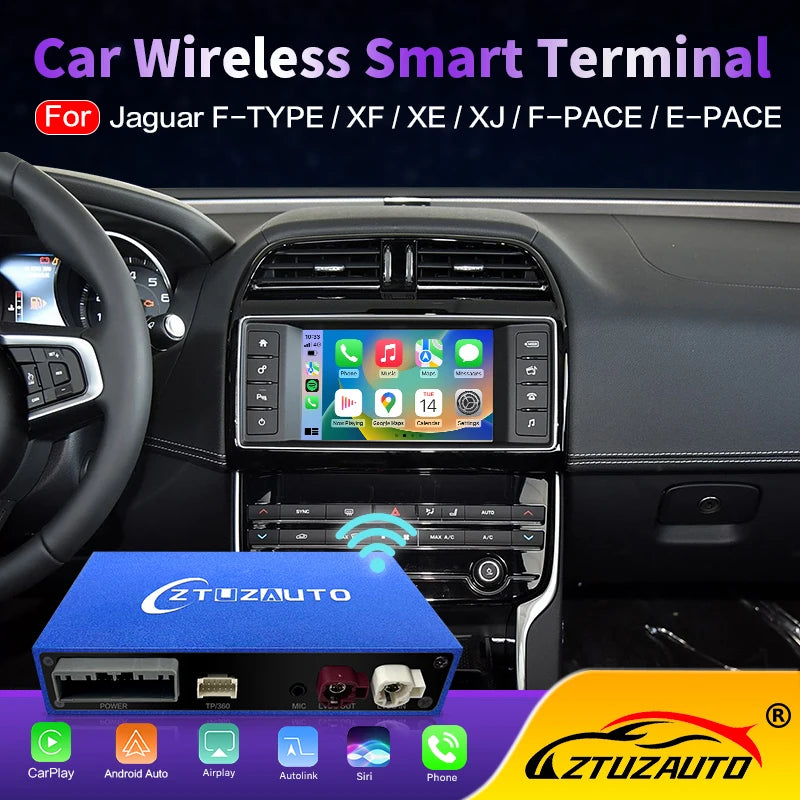 2025 Wireless Carplay Android Auto Fits For Jaguar XF/XJL/F-TYPE/E-PACE 2012-2018 Mirrorin