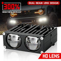 Car Headlights LED Grille Spotlight Projector Len Light 6000K 12V Super Bright Auxiliary S