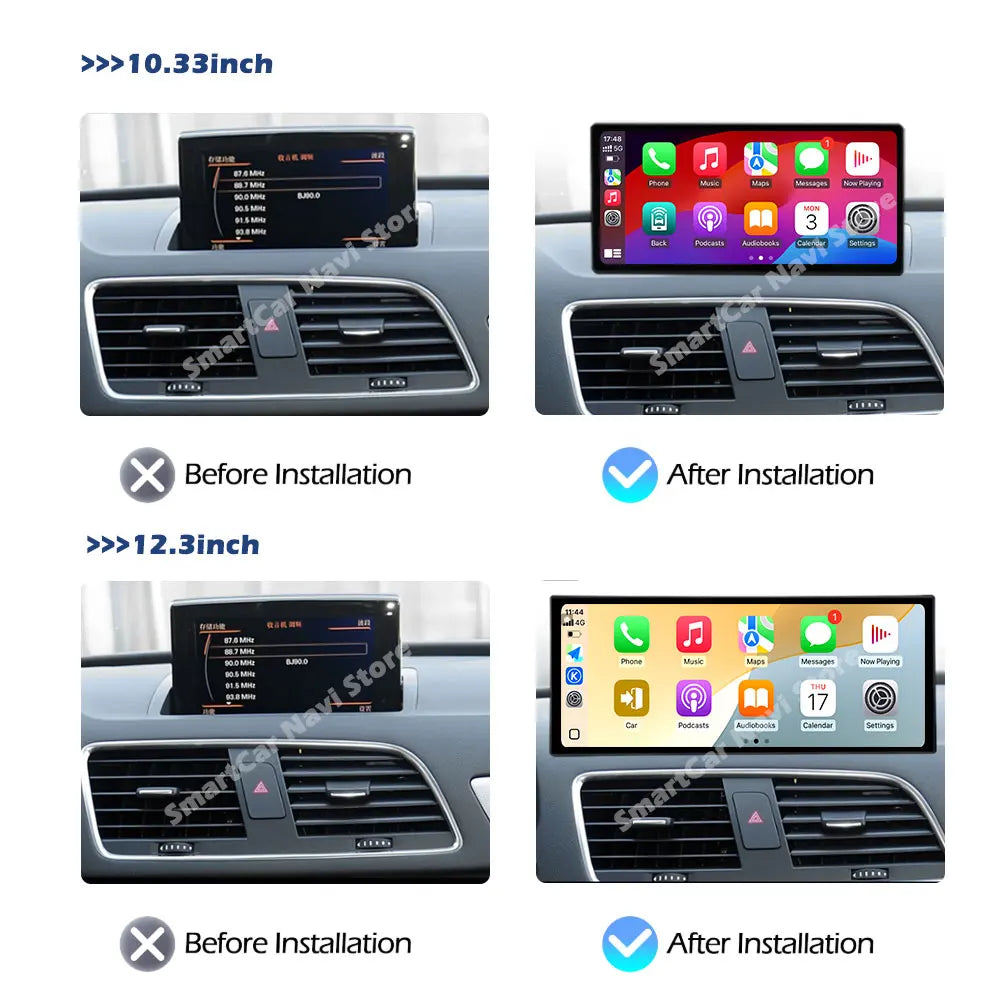 For Audi Q3 2013 - 2018 Wireless Carplay 4G Android 15 GPS Navigation Car Video Multimedia