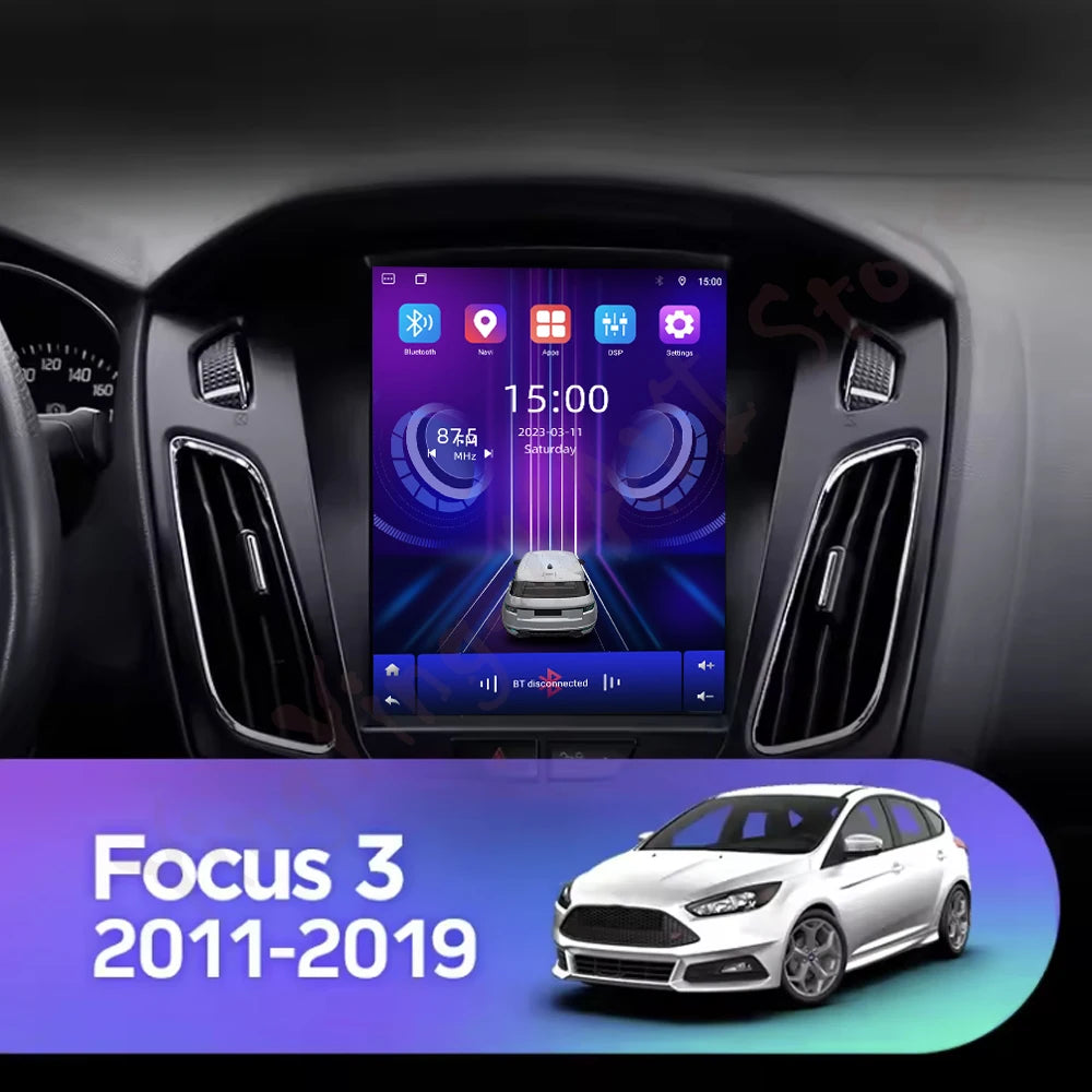 Android 16 Car Radio Stereo for Ford Focus 3 Mk 3 2011-2019 GPS Navigation Steering Wheel