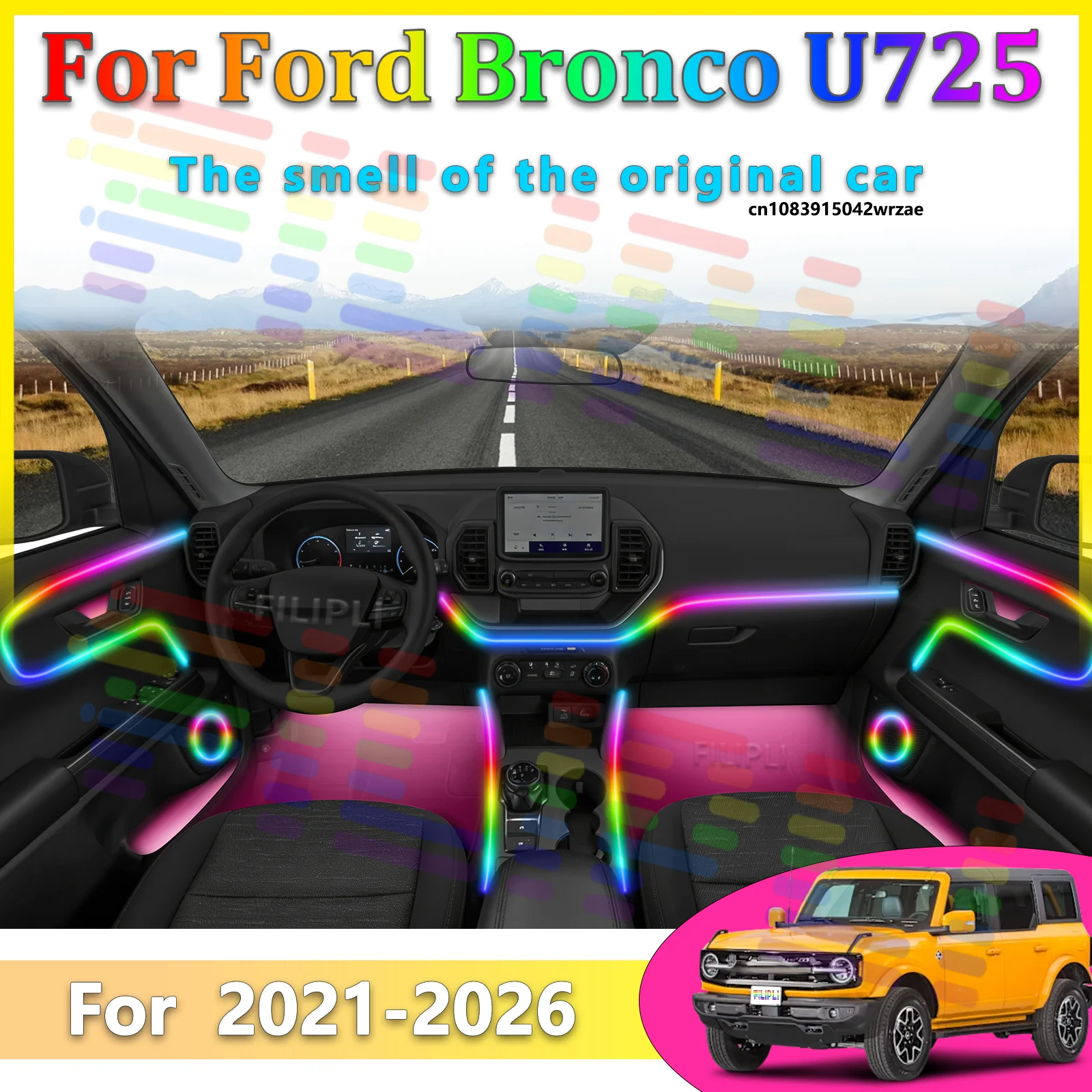 64 RGB - Neon Strip - for Ford 2021-2026 - App Control - Car Interior Lighting | AUTOKITSHOP
