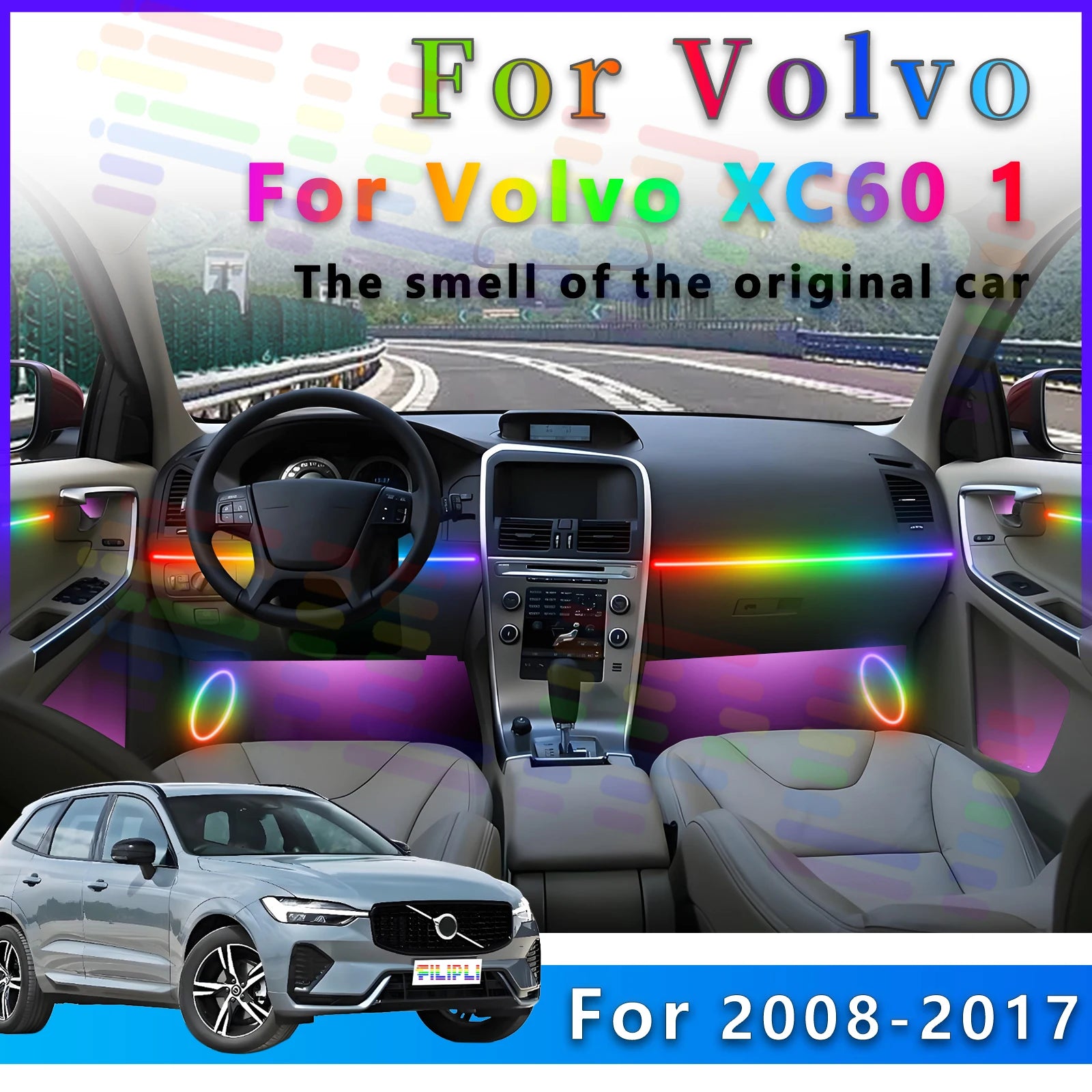 RGB - Ambient Light - for Volvo XC60 - Car Interior Lighting | AUTOKITSHOP