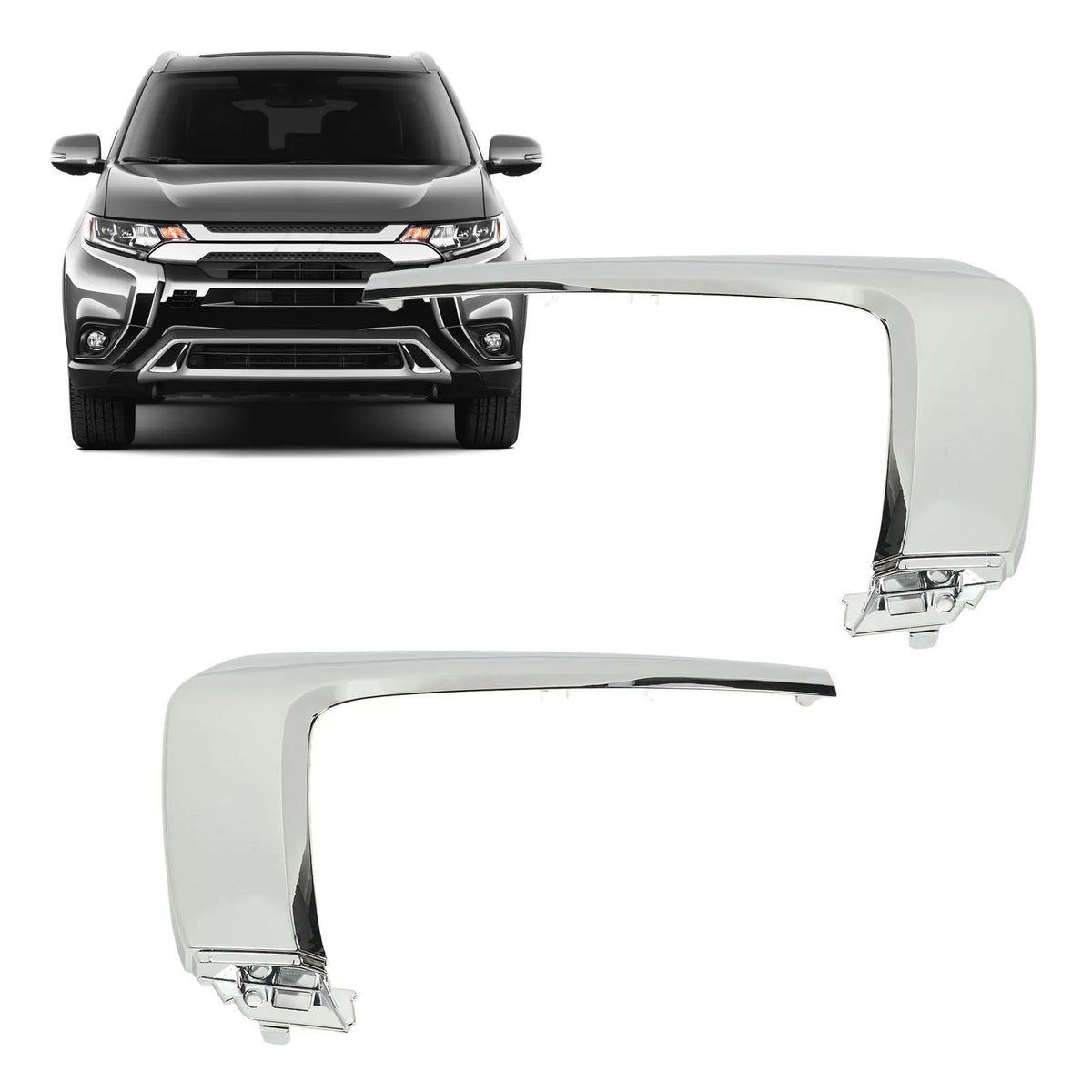 1Pc Car Front Bumper Middle Molding Trim ABS Chrome Replacement for Mitsubishi Outlander 2016 to - Automotive LED Light