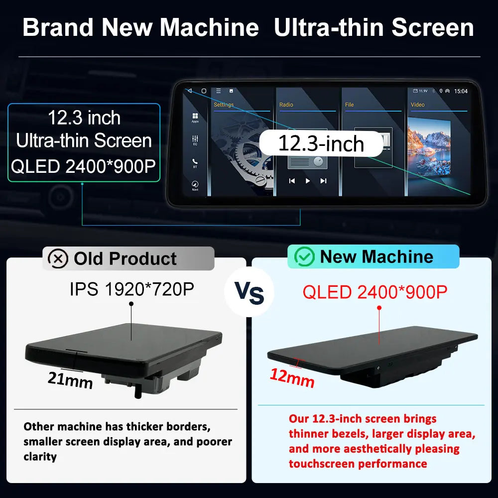 Android 16 Wireless Carplay for BMW 3/4 Series F30 2013 2014 - 2019 NBT EVO System 12.3 ''