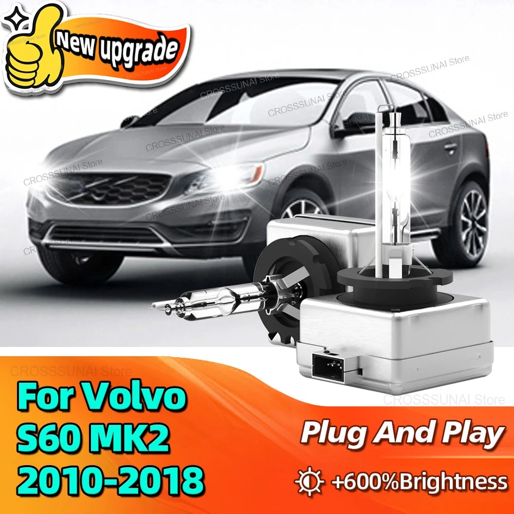 Xenon Bulbs 35W D3S Car Lamps HID Headlight 10000LM Bright For Volvo S60 MK2 2010 2011 201