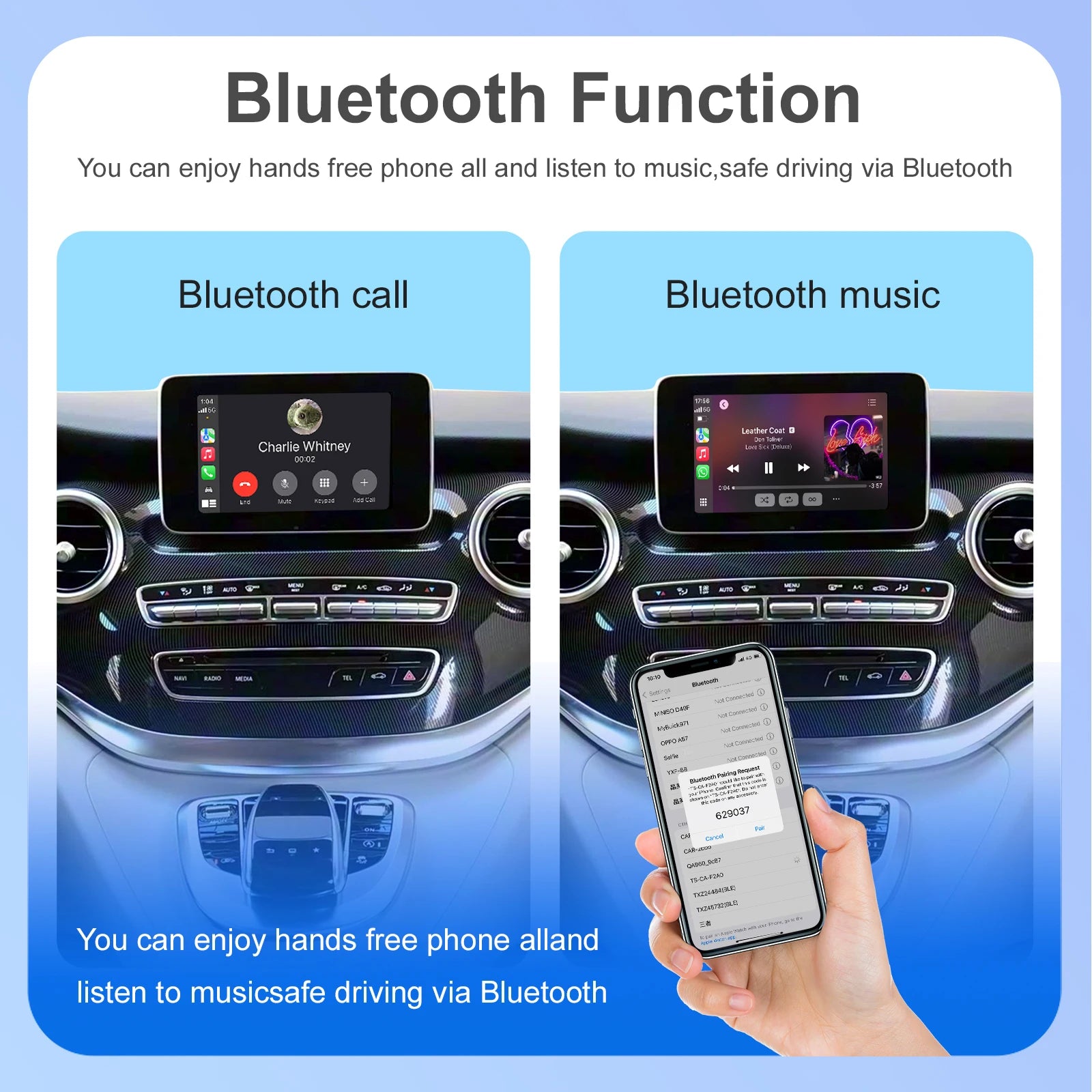 Wireless CarPlay Android Auto For Mercedes Benz V Class W447 V250 V260 with AirPlay Mirror