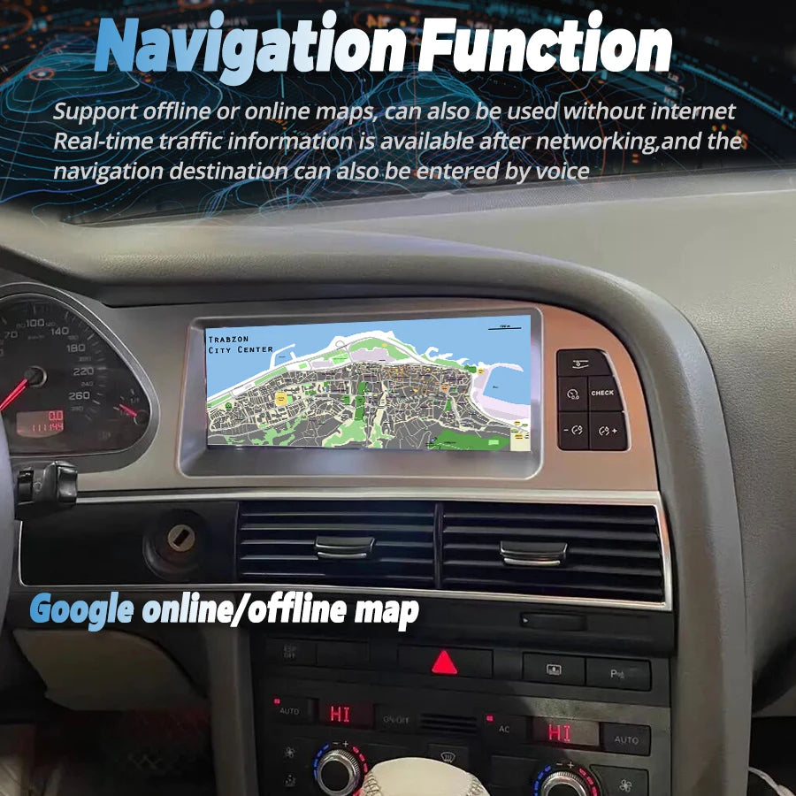 Android 13 Car Auto Multimedia Video Player For Audi A6 AL6 A7 2005-2011 8.8Inch Qled Scre